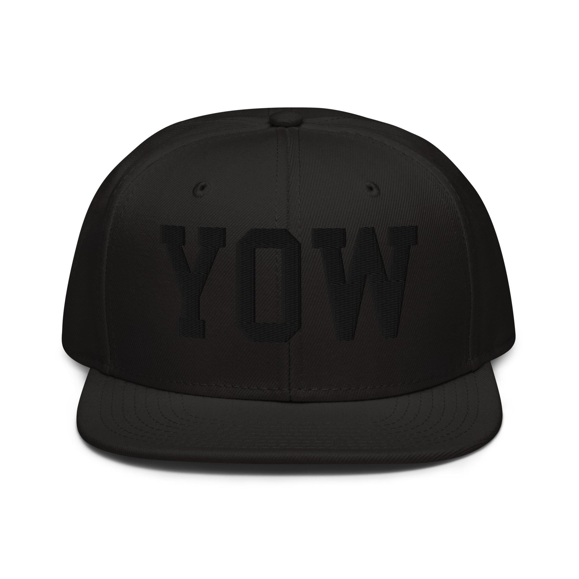 College-Style Wool-Blend Snapback Hat • Black • YOW Ottawa • YHM Designs - Image 07