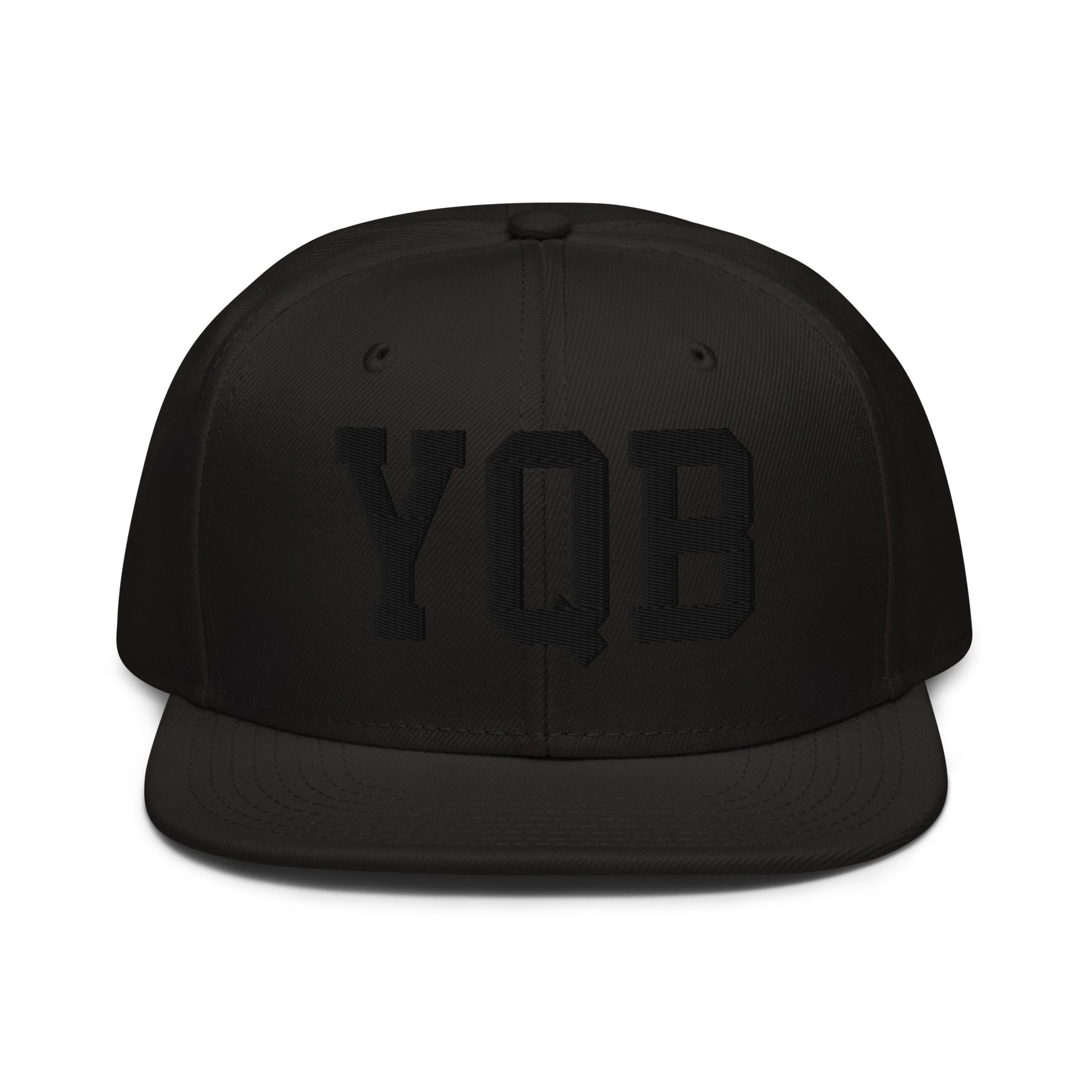 College-Style Wool-Blend Snapback Hat • Black • YQB Quebec City • YHM Designs - Image 07