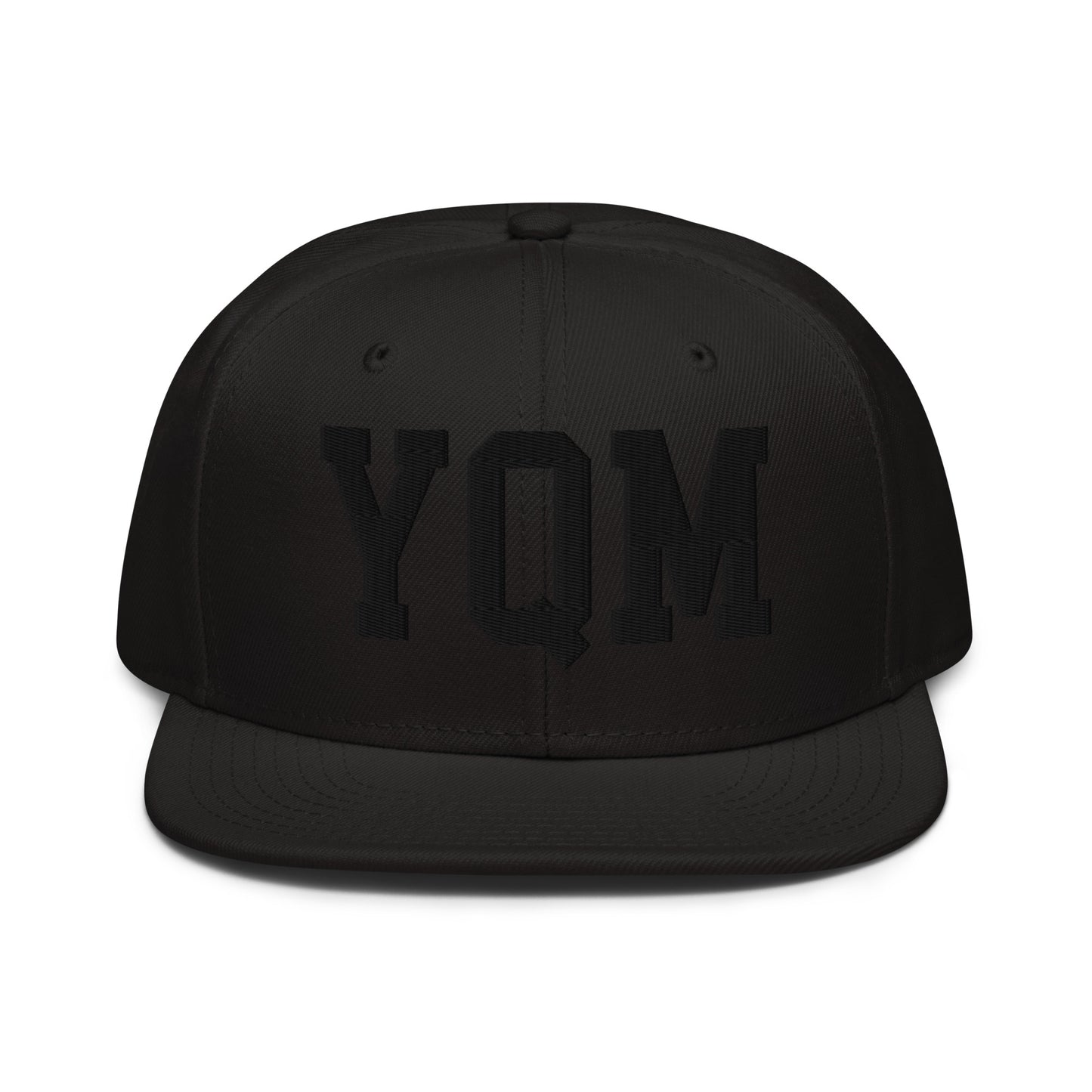 College-Style Wool-Blend Snapback Hat • Black • YQM Moncton • YHM Designs - Image 07