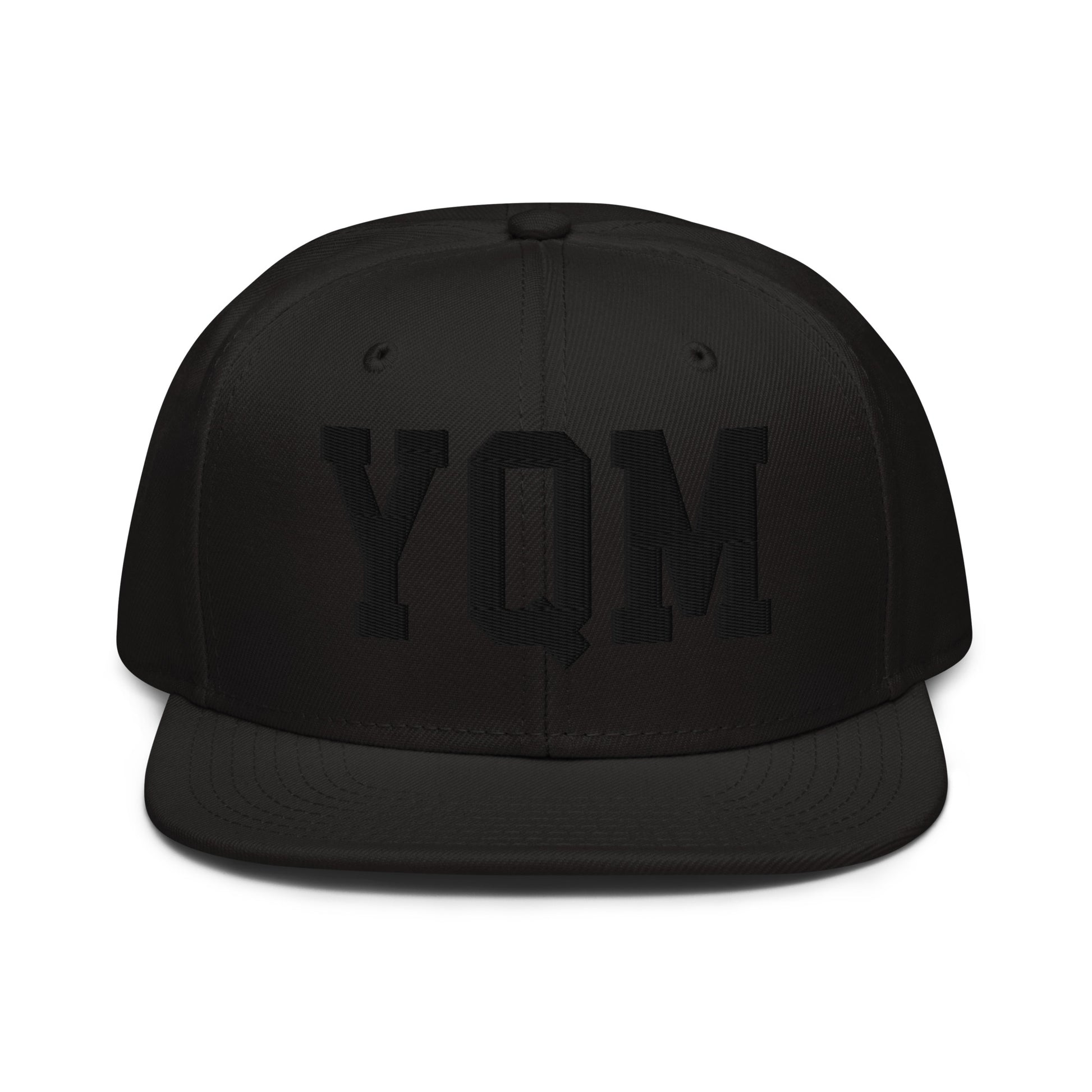College-Style Wool-Blend Snapback Hat • Black • YQM Moncton • YHM Designs - Image 07