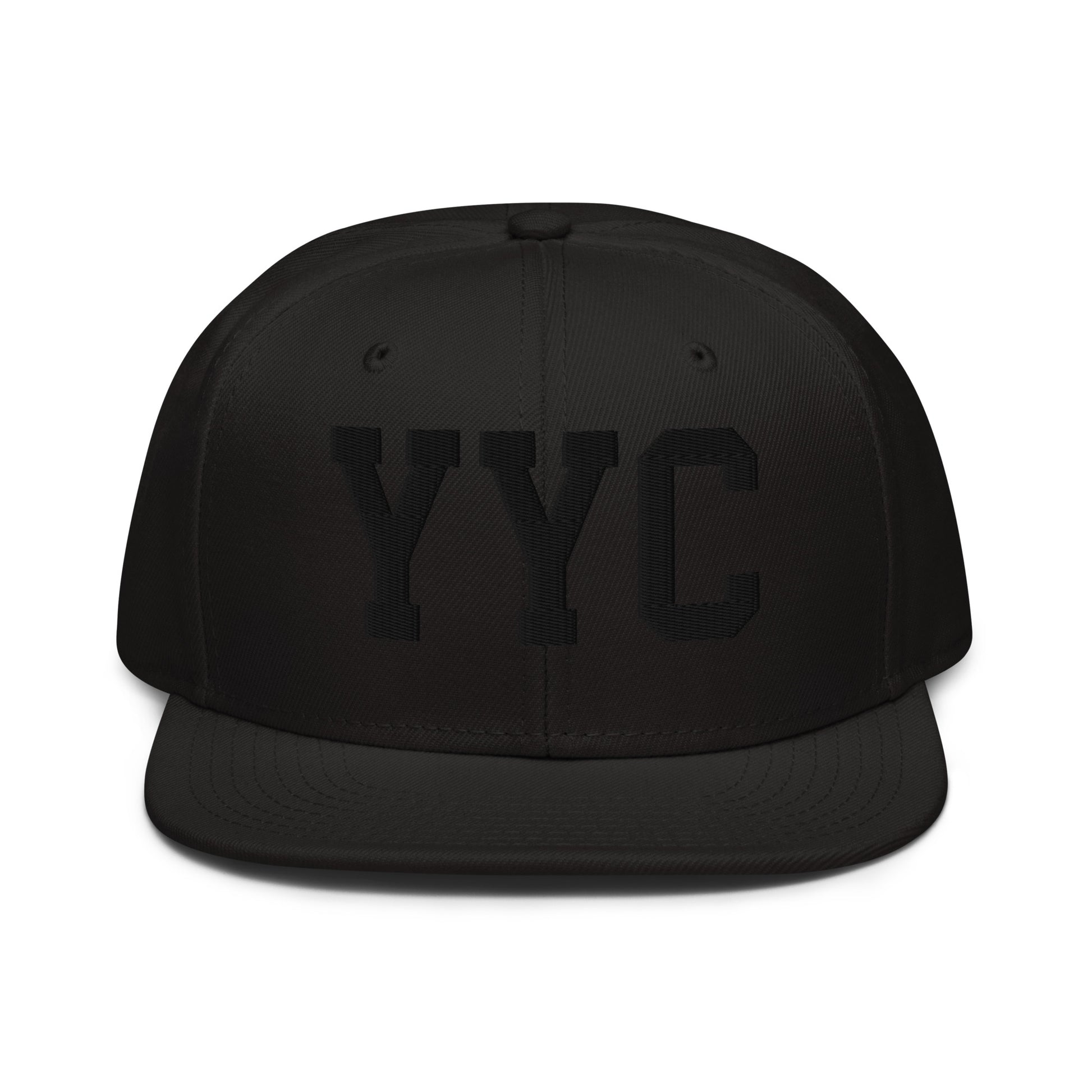 College-Style Wool-Blend Snapback Hat • Black • YYC Calgary • YHM Designs - Image 07