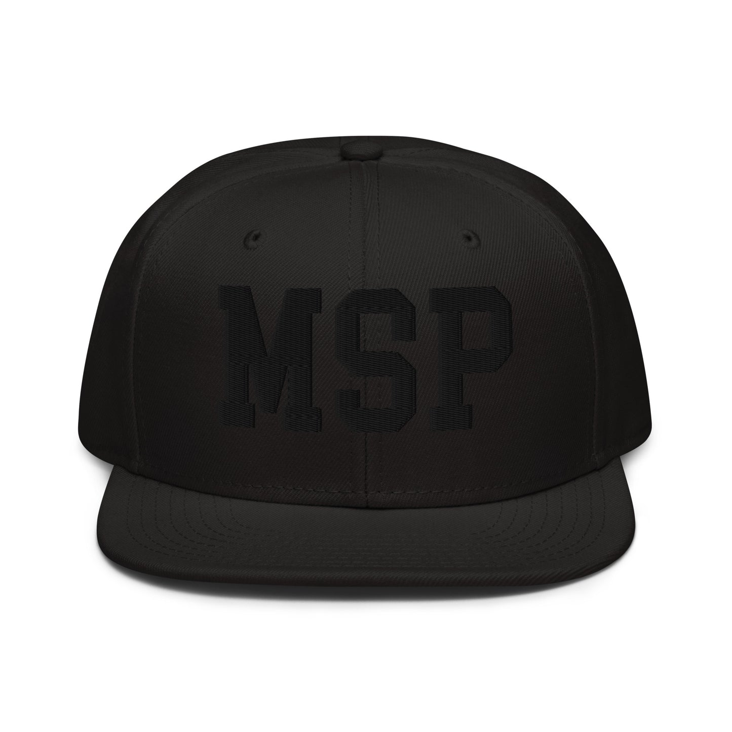 College-Style Wool-Blend Snapback Hat • Black • MSP Minneapolis • YHM Designs - Image 07