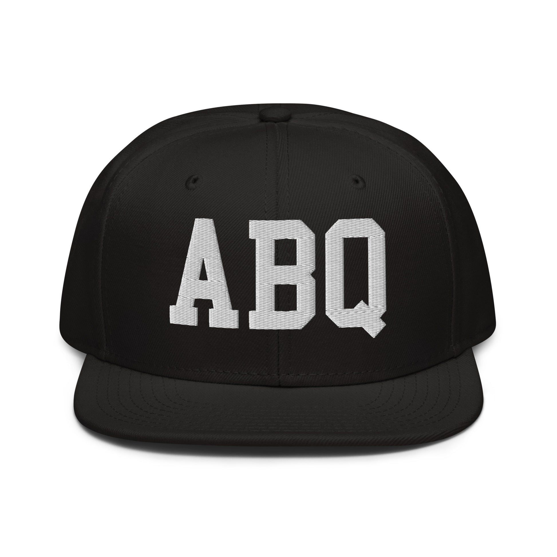 College-Style Wool-Blend Snapback Hat • White • ABQ Albuquerque • YHM Designs - Image 07