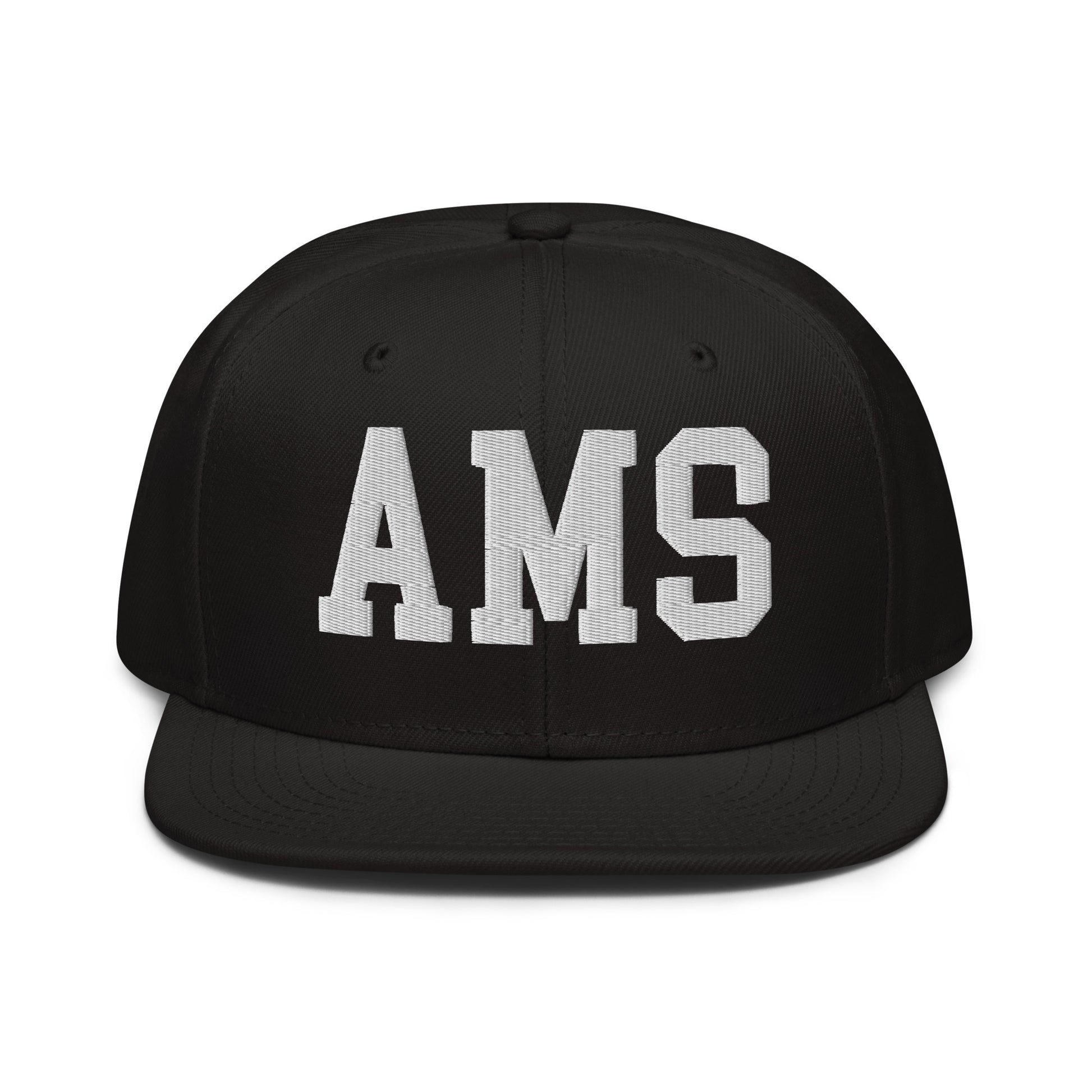 College-Style Wool-Blend Snapback Hat • White • AMS Amsterdam • YHM Designs - Image 07