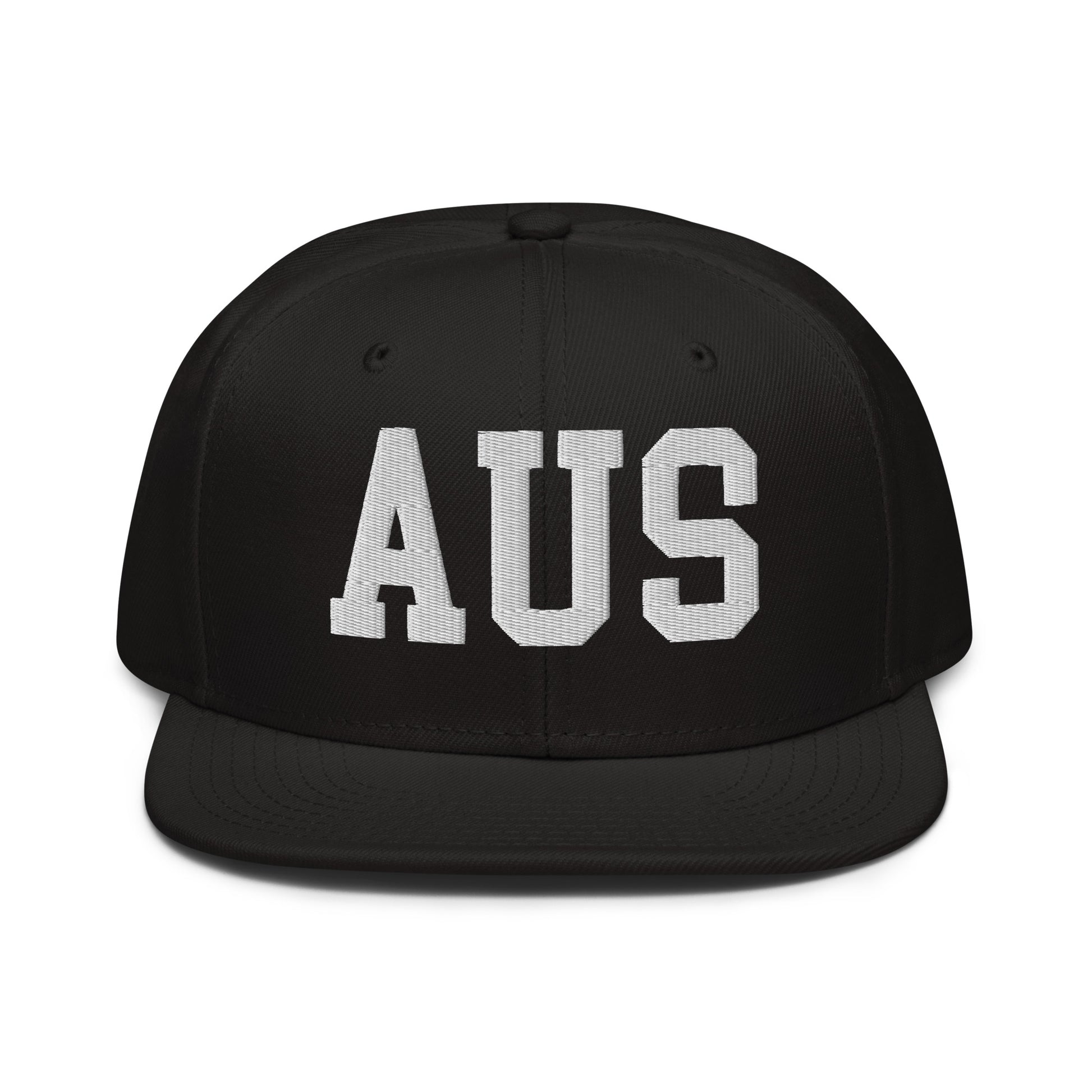 College-Style Wool-Blend Snapback Hat • White • AUS Austin • YHM Designs - Image 07