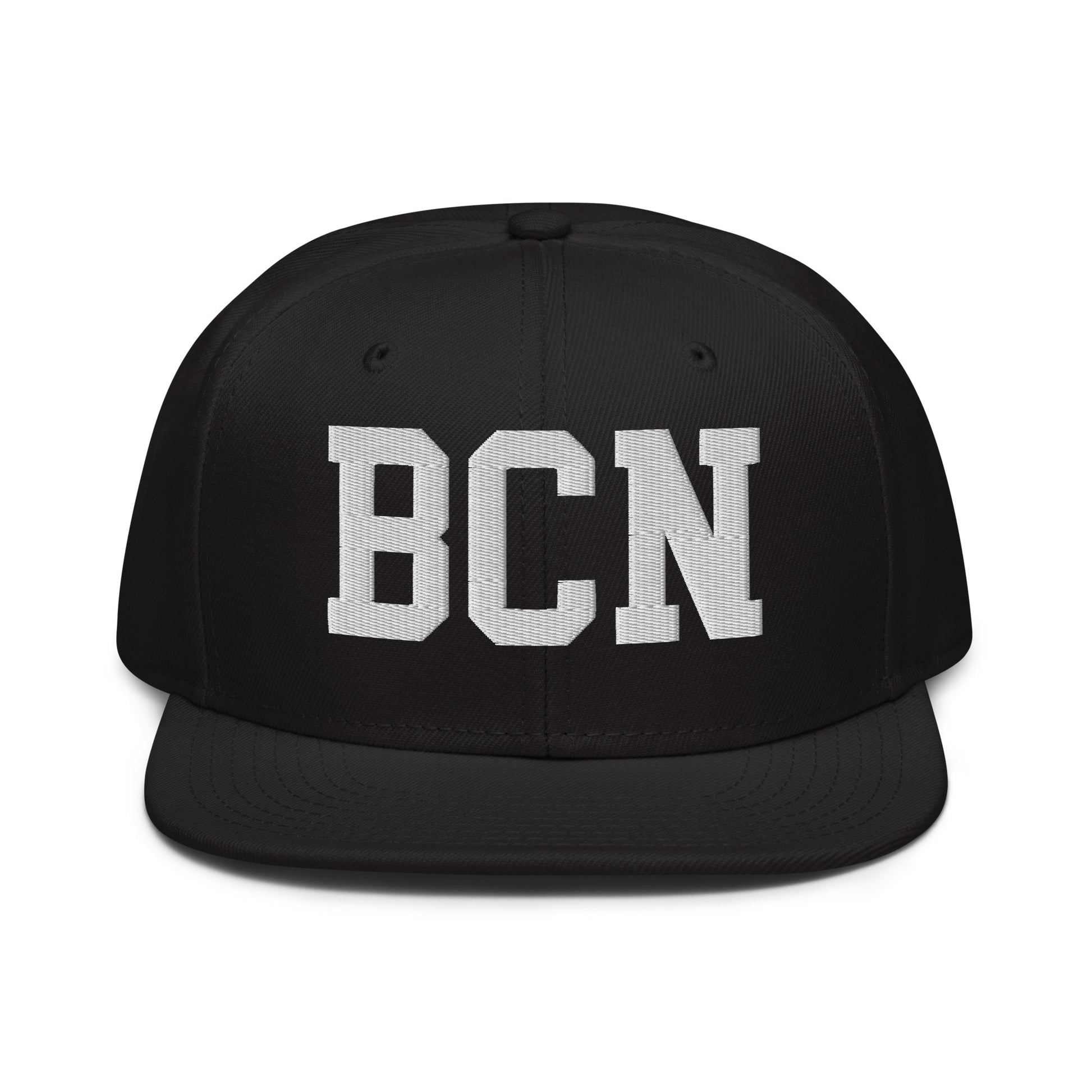 College-Style Wool-Blend Snapback Hat • White • BCN Barcelona • YHM Designs - Image 07