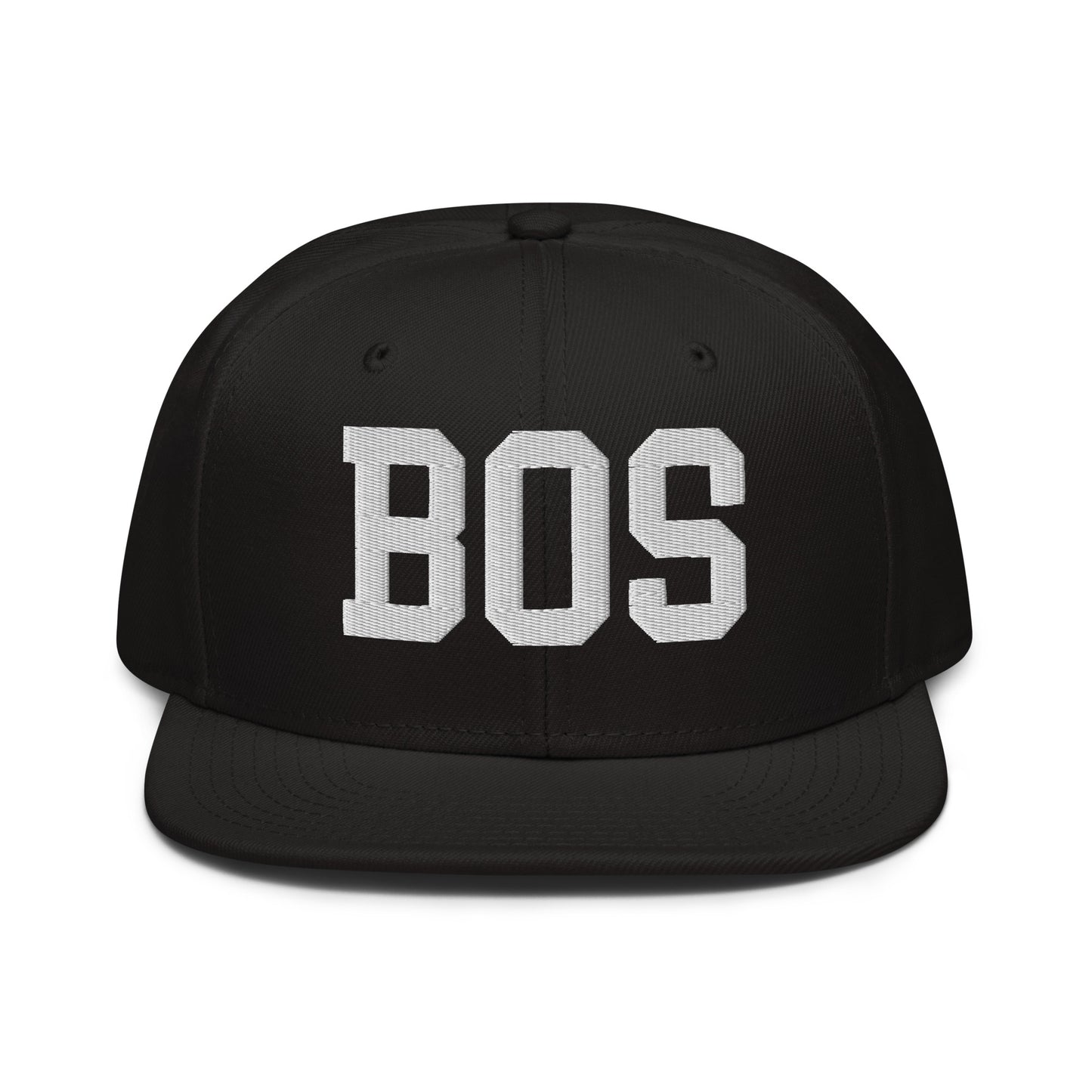 College-Style Wool-Blend Snapback Hat • White • BOS Boston • YHM Designs - Image 07