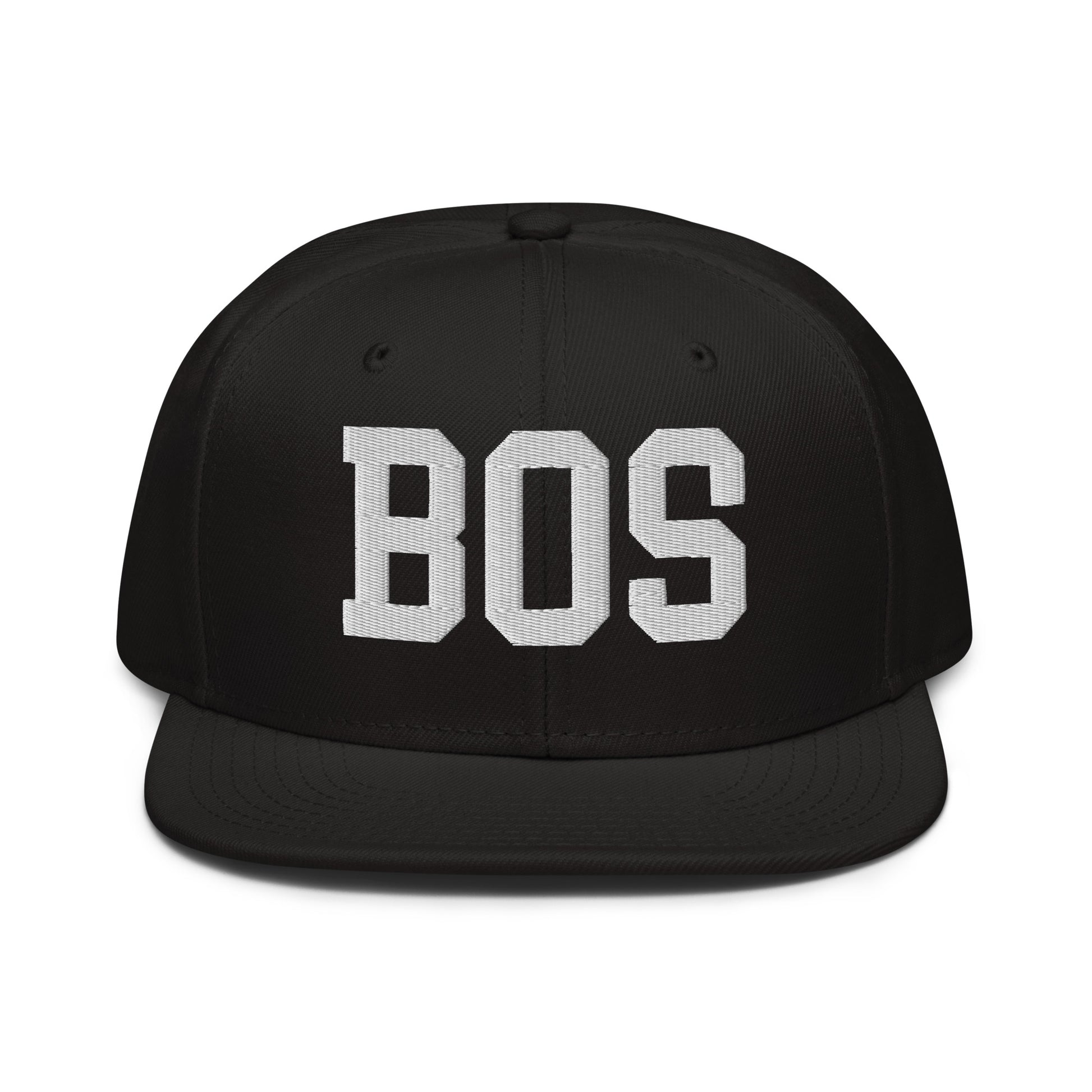 College-Style Wool-Blend Snapback Hat • White • BOS Boston • YHM Designs - Image 07