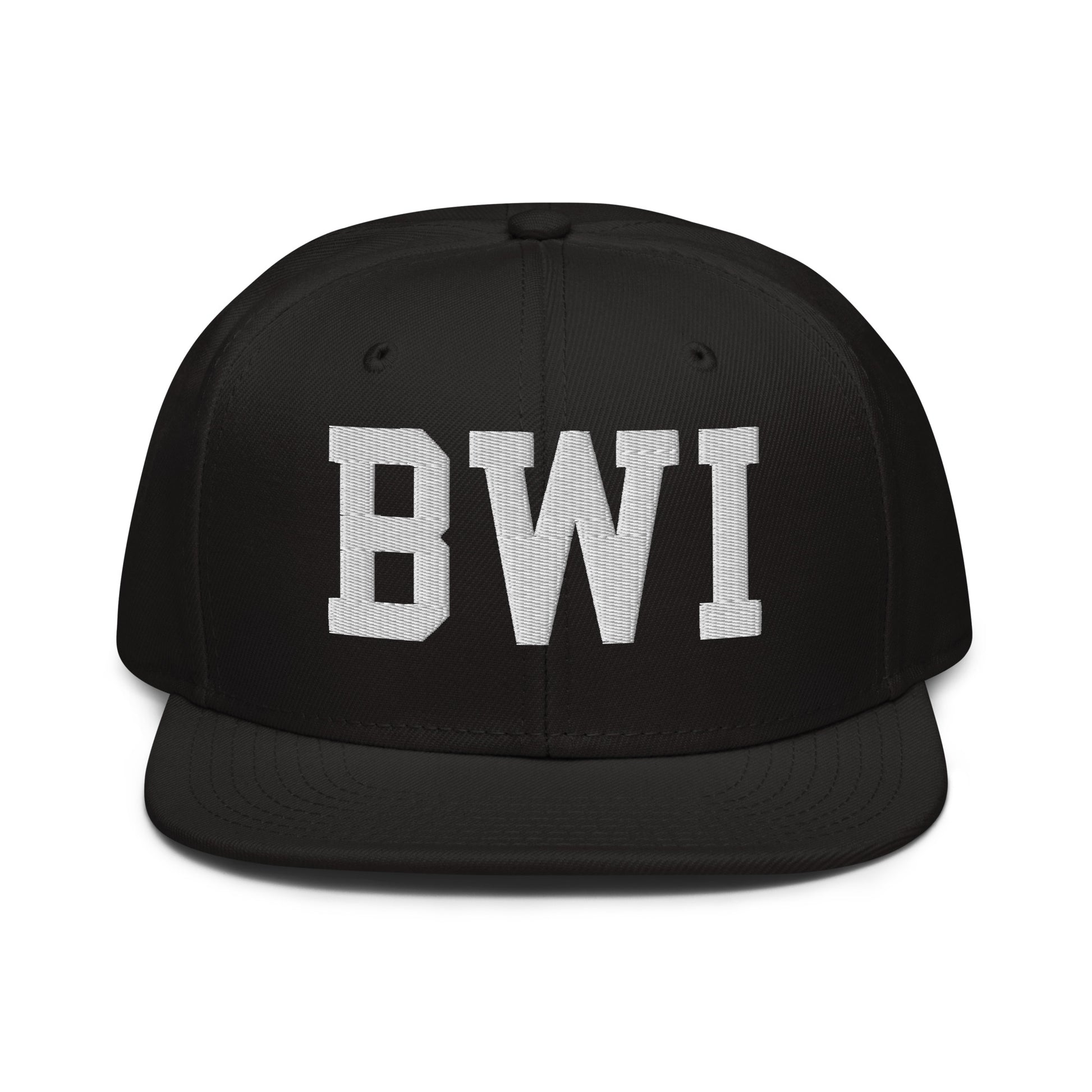 College-Style Wool-Blend Snapback Hat • White • BWI Baltimore • YHM Designs - Image 07