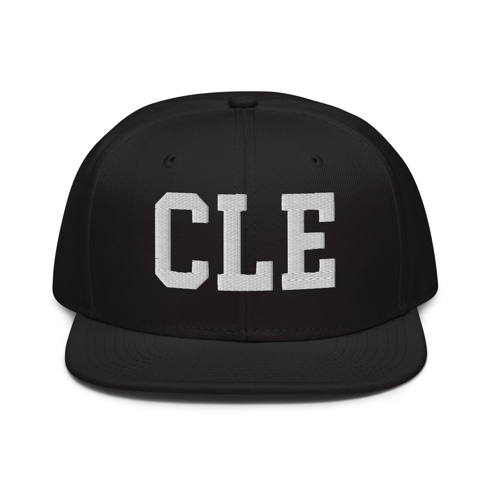 College-Style Wool-Blend Snapback Hat • White • CLE Cleveland • YHM Designs - Image 07