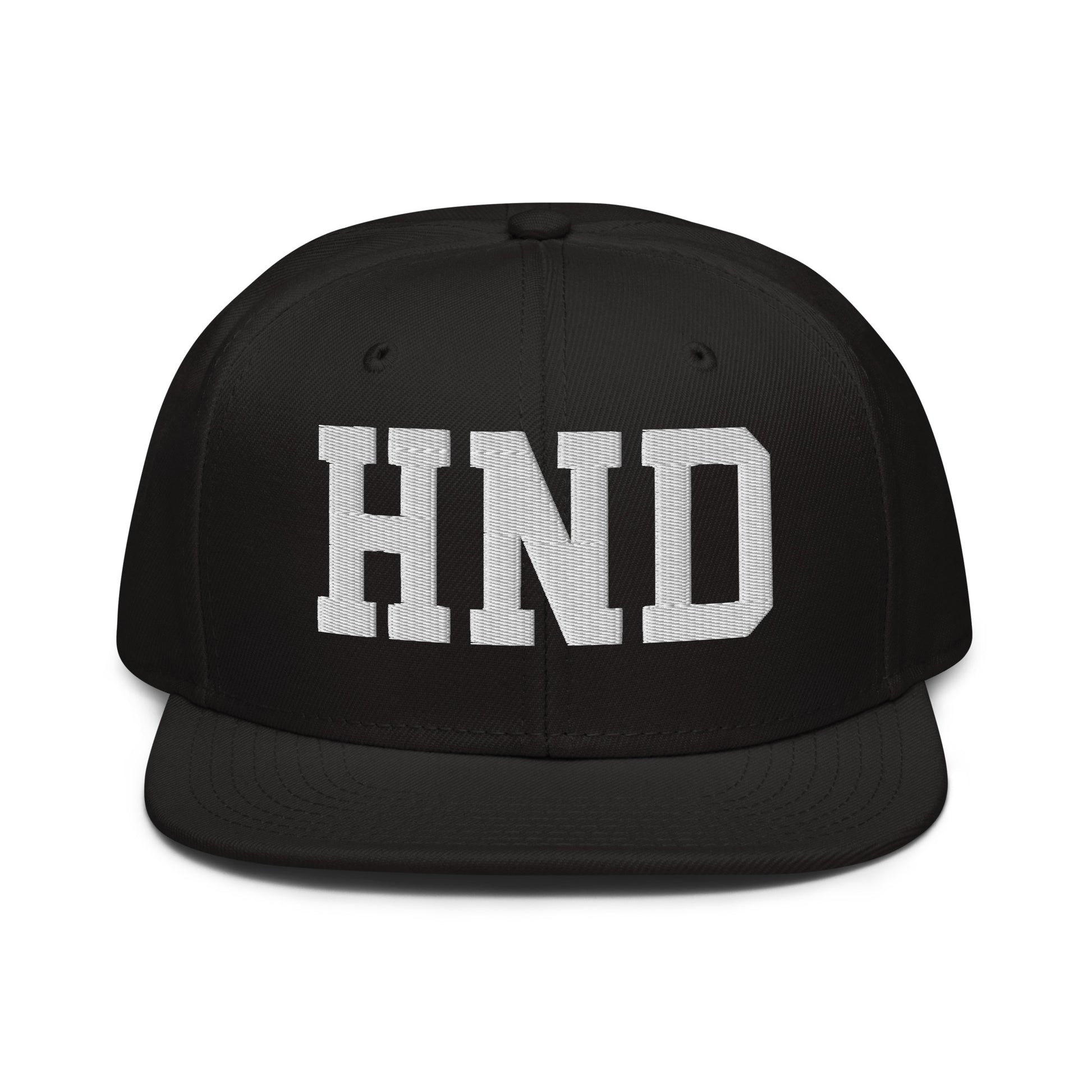 College-Style Wool-Blend Snapback Hat • White • HND Tokyo • YHM Designs - Image 07