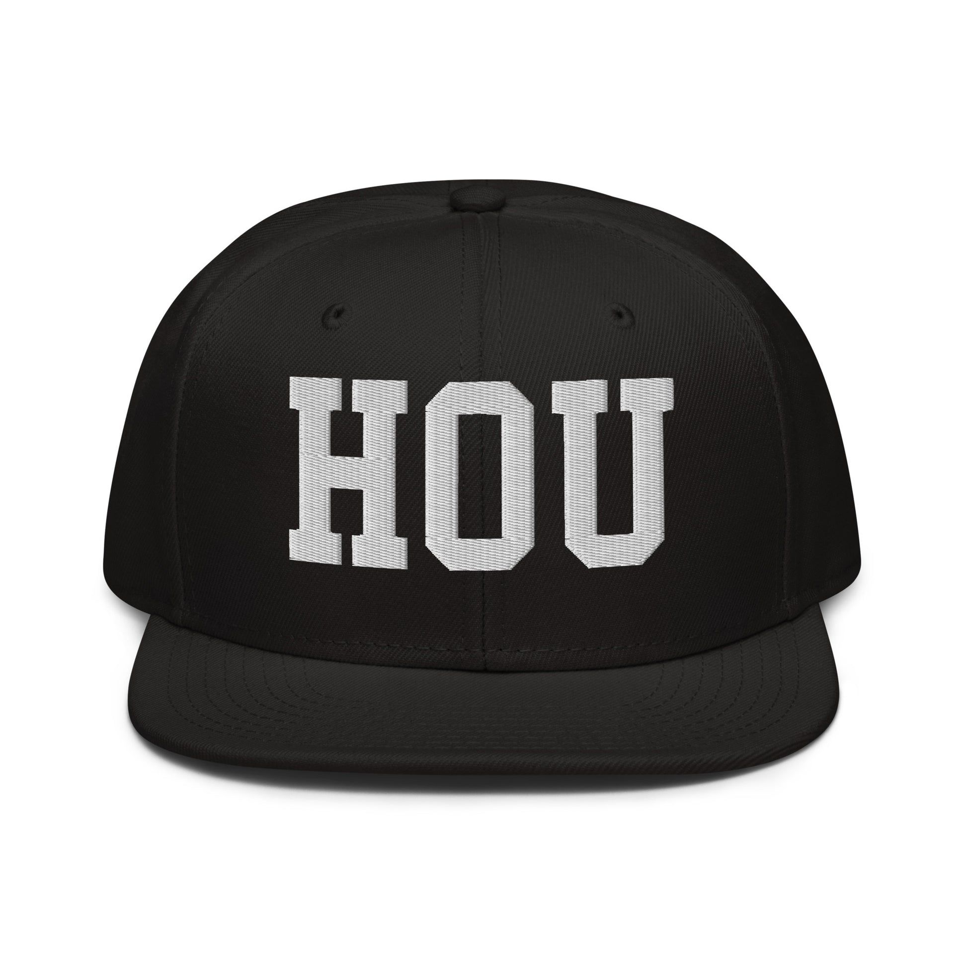 College-Style Wool-Blend Snapback Hat • White • HOU Houston • YHM Designs - Image 07