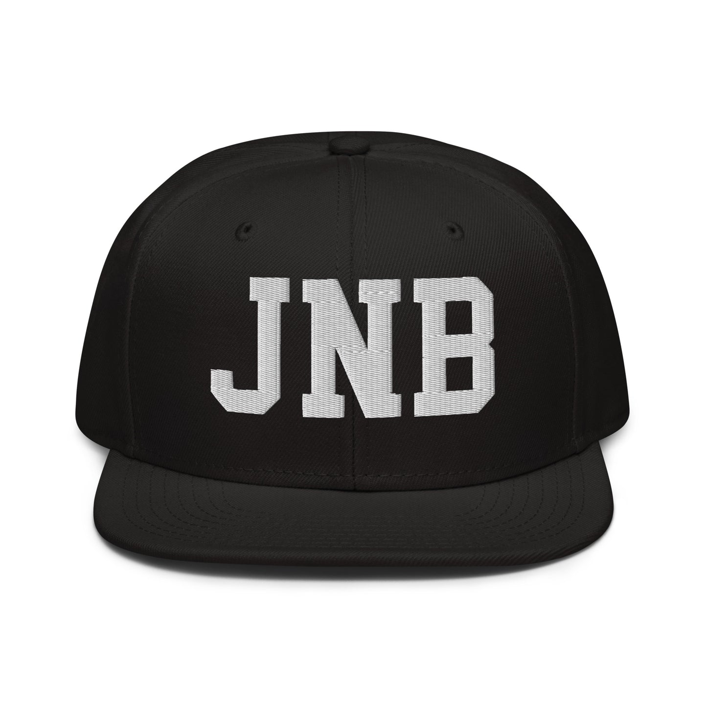 College-Style Wool-Blend Snapback Hat • White • JNB Johannesburg • YHM Designs - Image 07