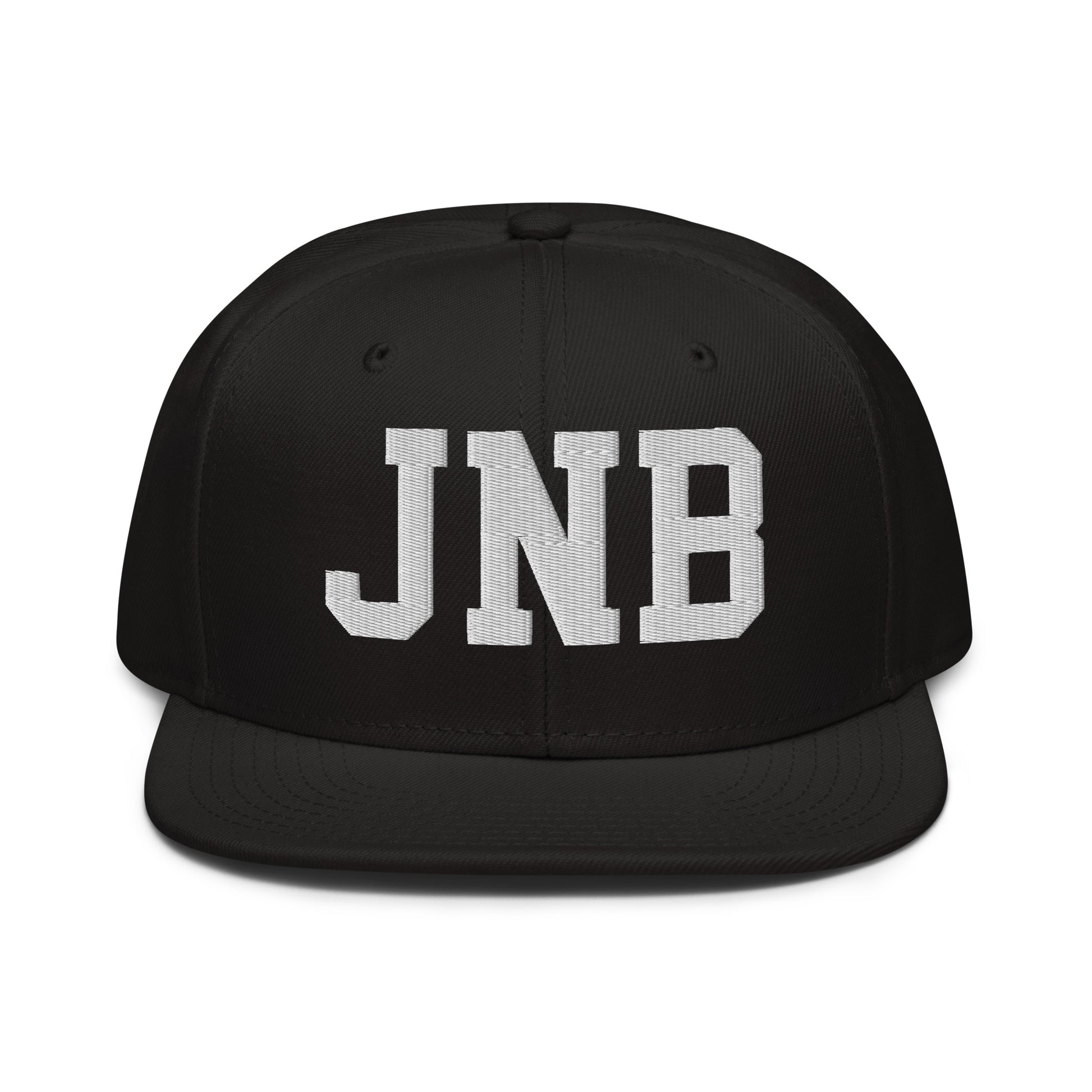 College-Style Wool-Blend Snapback Hat • White • JNB Johannesburg • YHM Designs - Image 07