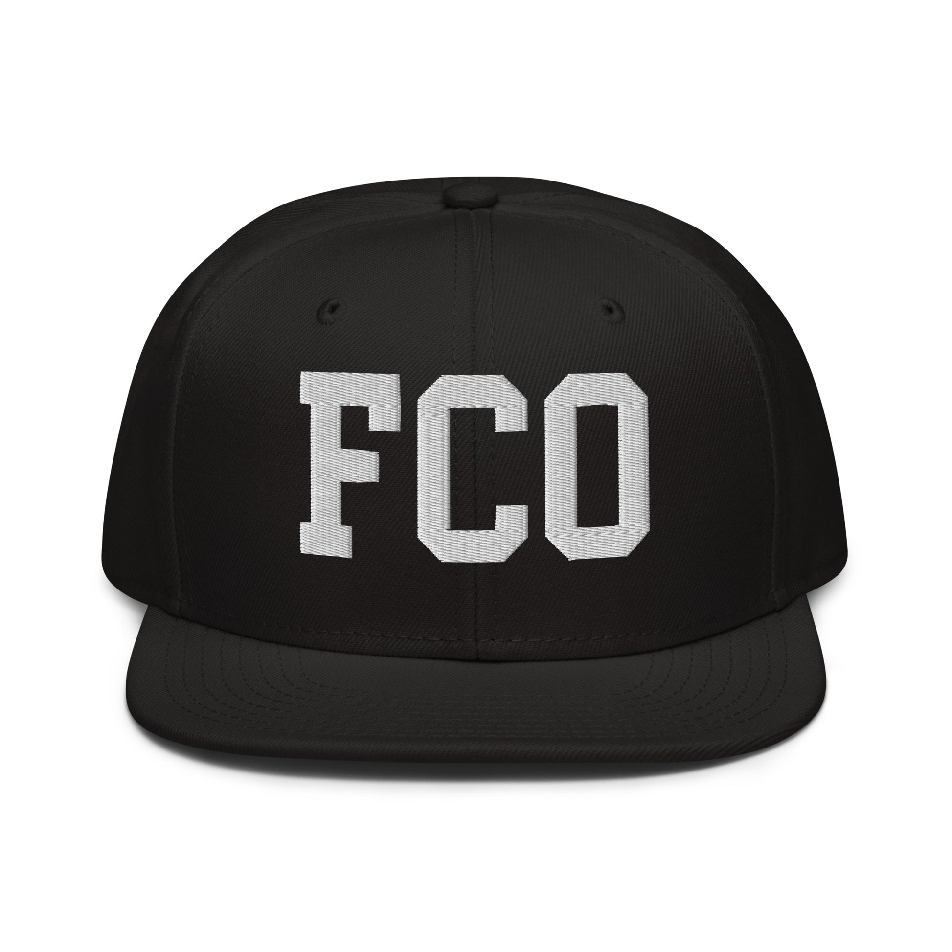 College-Style Wool-Blend Snapback Hat • White • FCO Rome • YHM Designs - Image 07