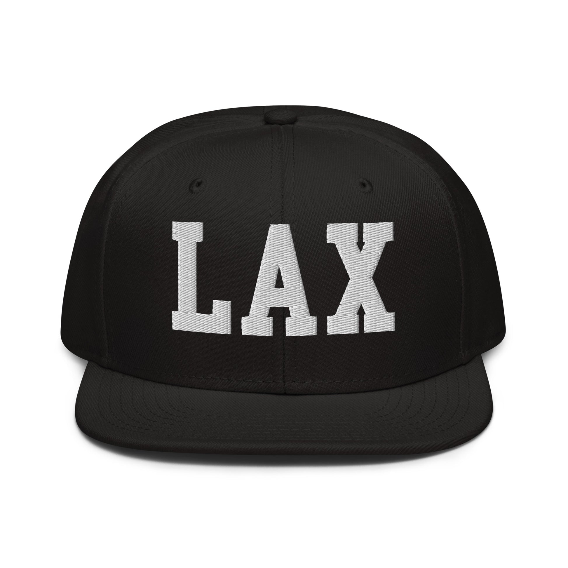 College-Style Wool-Blend Snapback Hat • White • LAX Los Angeles • YHM Designs - Image 07