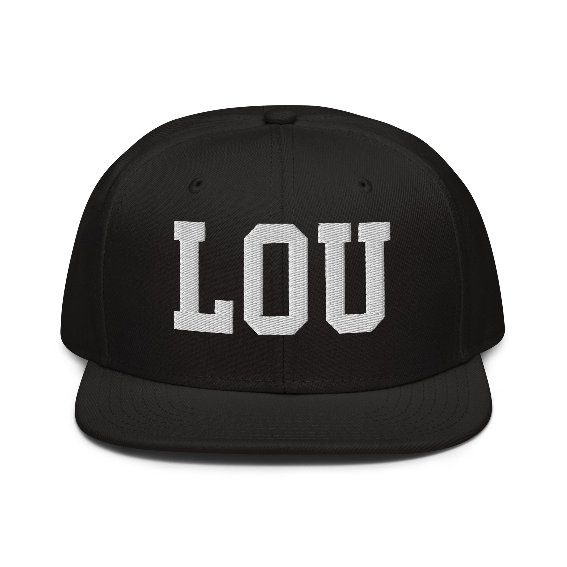 College-Style Wool-Blend Snapback Hat • White • LOU Louisville • YHM Designs - Image 07