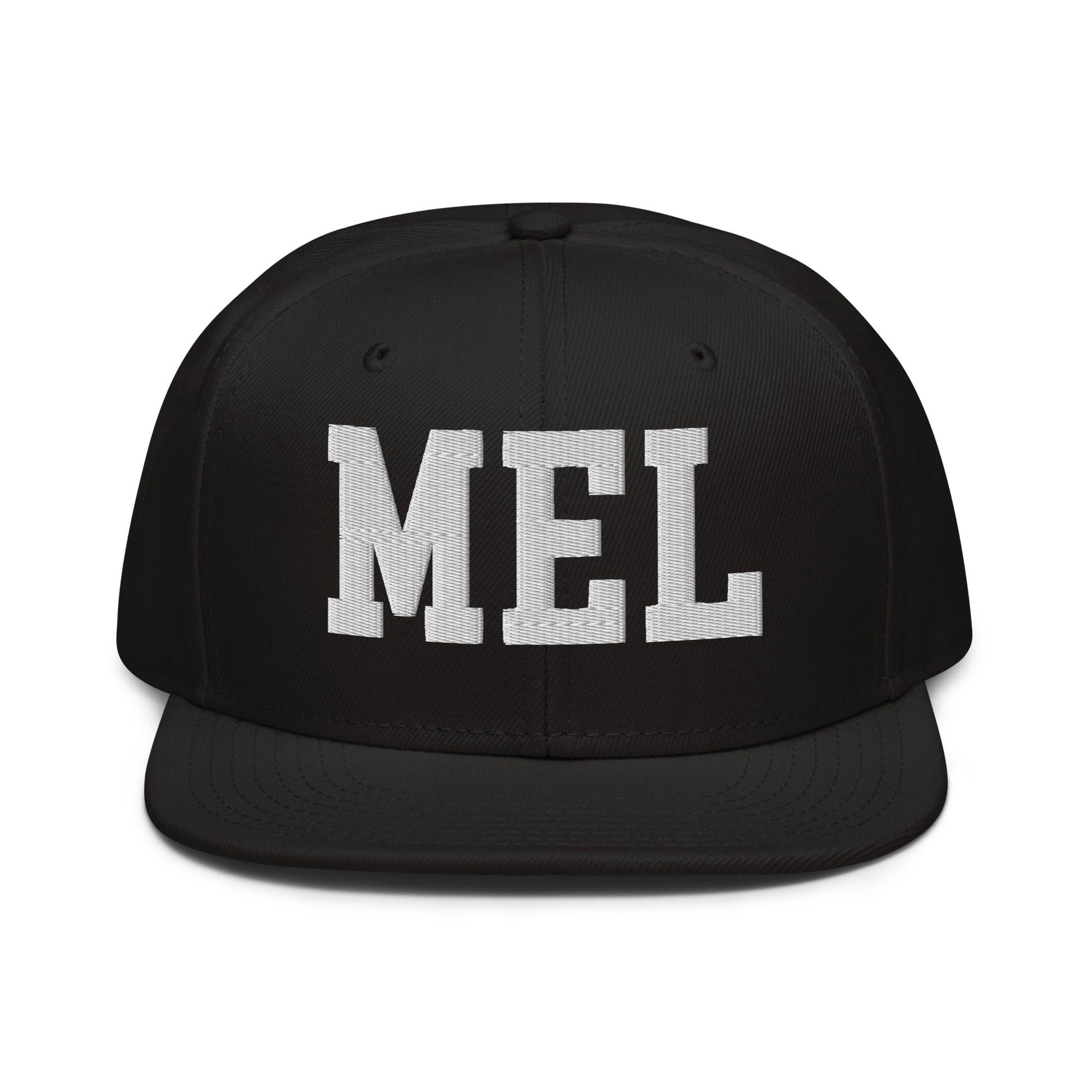 College-Style Wool-Blend Snapback Hat • White • MEL Melbourne • YHM Designs - Image 07