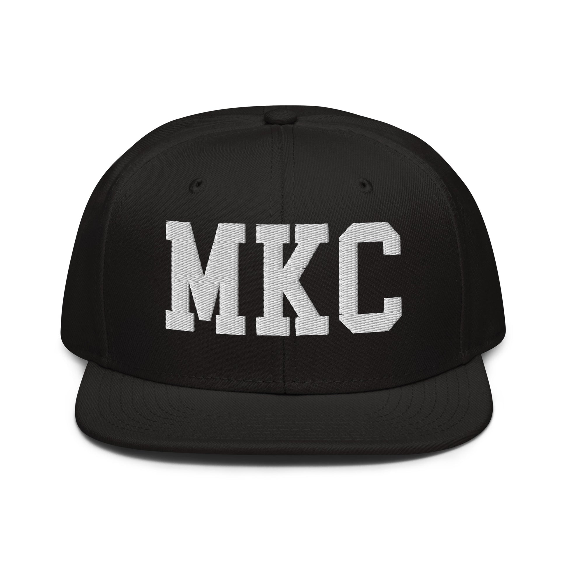 College-Style Wool-Blend Snapback Hat • White • MKC Kansas City • YHM Designs - Image 07