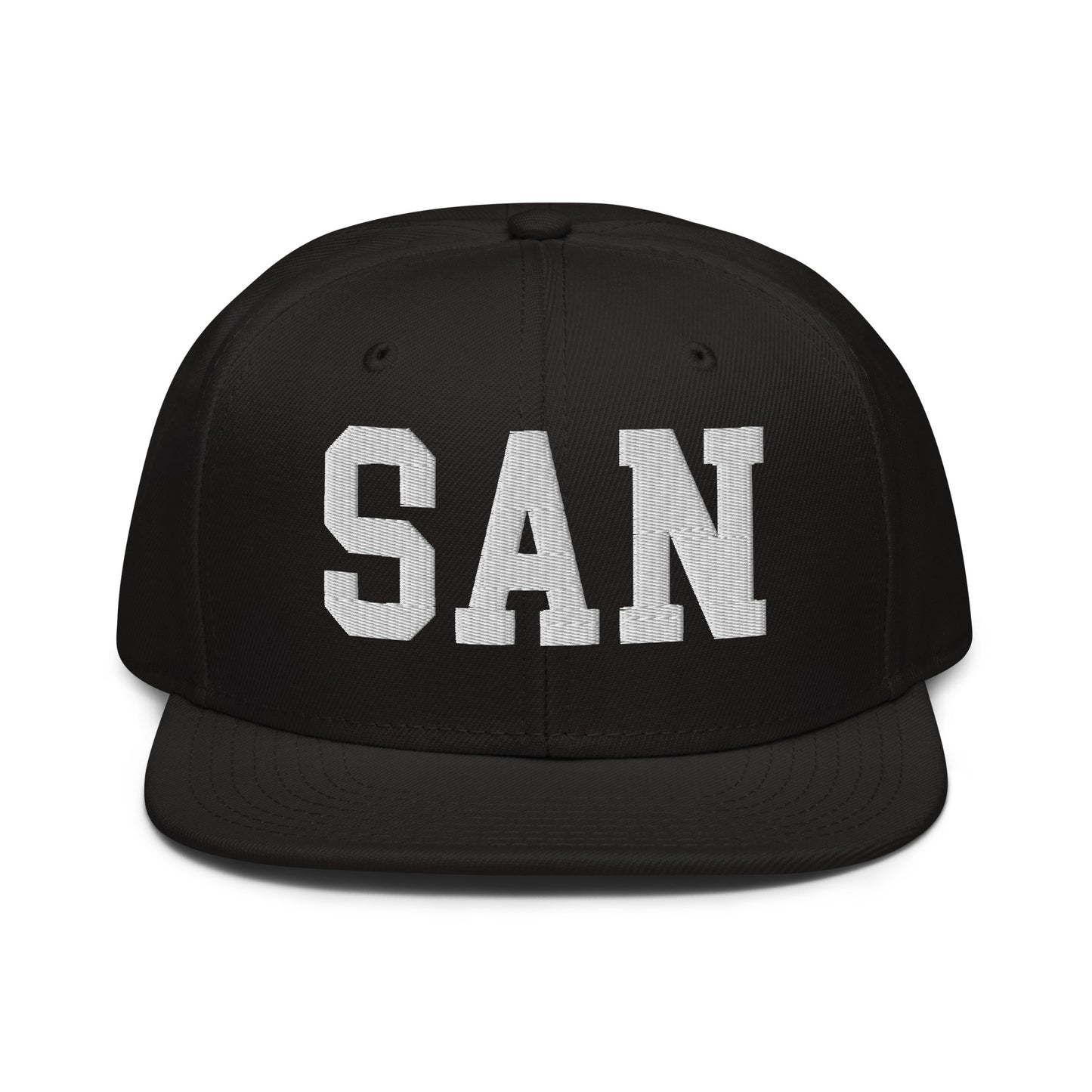 College-Style Wool-Blend Snapback Hat • White • SAN San Diego • YHM Designs - Image 07