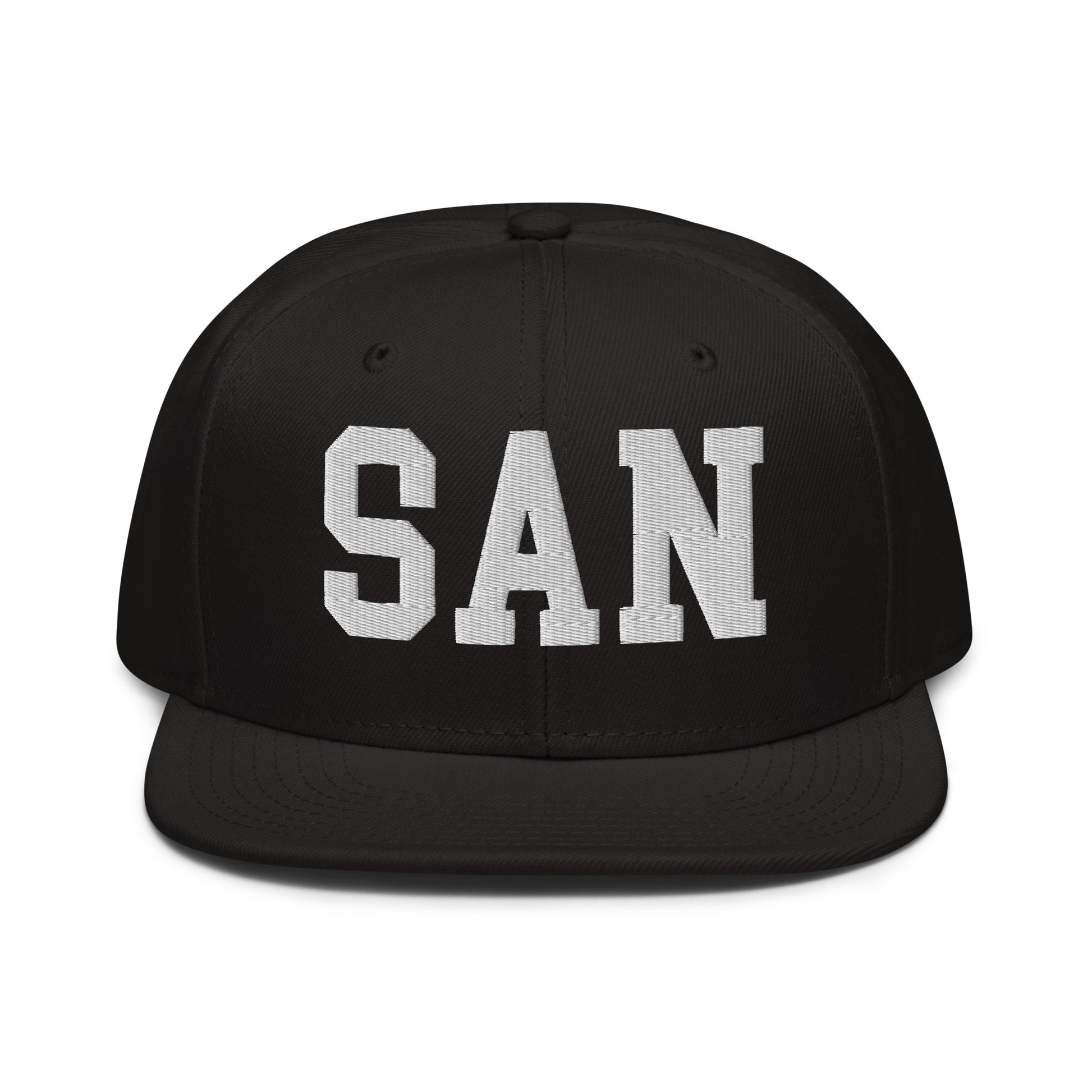 College-Style Wool-Blend Snapback Hat • White • SAN San Diego • YHM Designs - Image 07