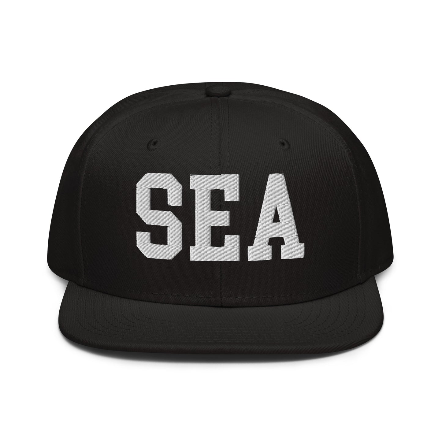 College-Style Wool-Blend Snapback Hat • White • SEA Seattle • YHM Designs - Image 07