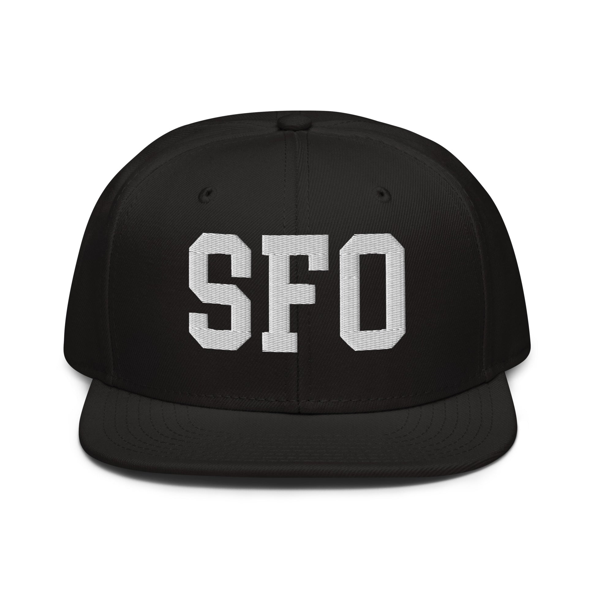 College-Style Wool-Blend Snapback Hat • White • SFO San Francisco • YHM Designs - Image 07