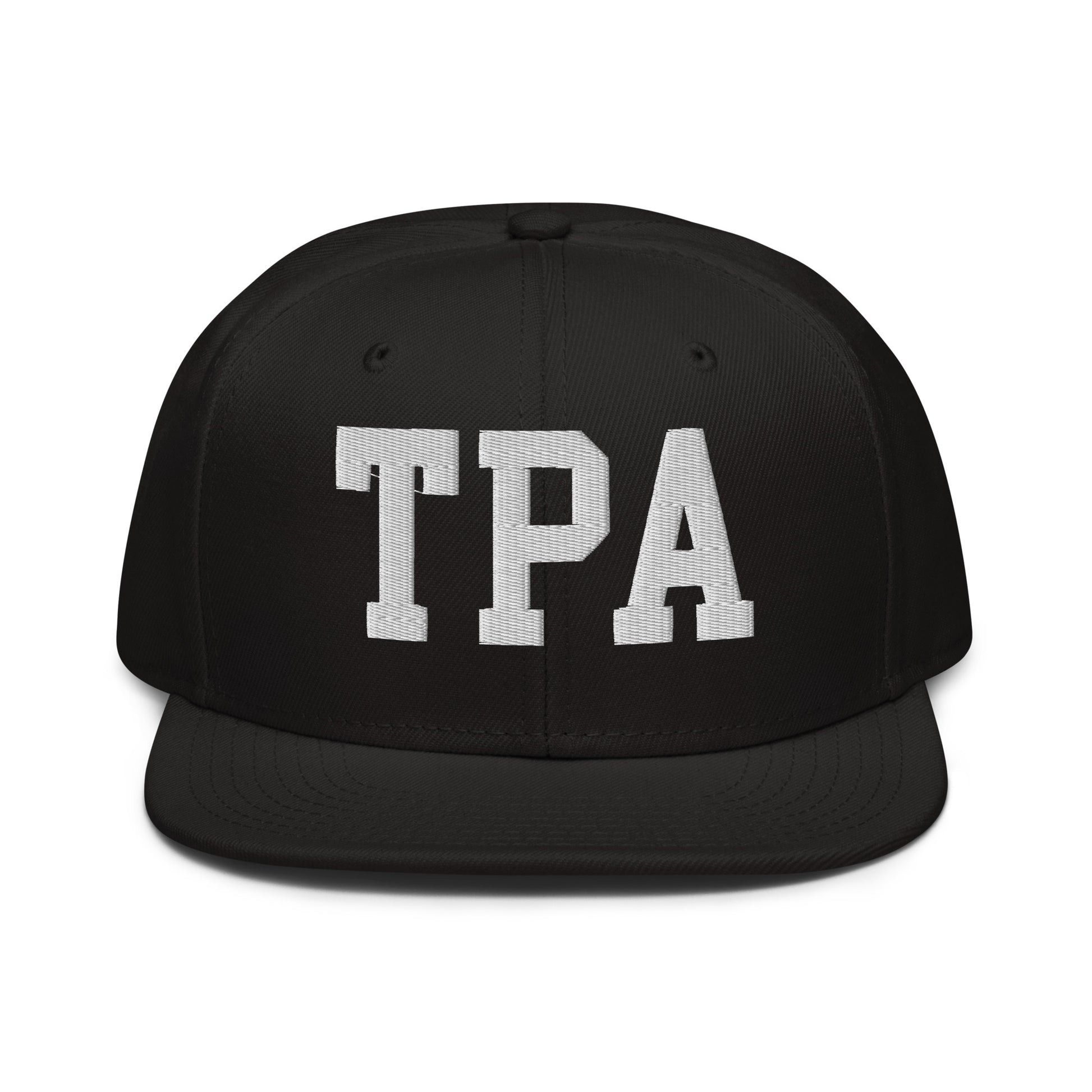 College-Style Wool-Blend Snapback Hat • White • TPA Tampa • YHM Designs - Image 07