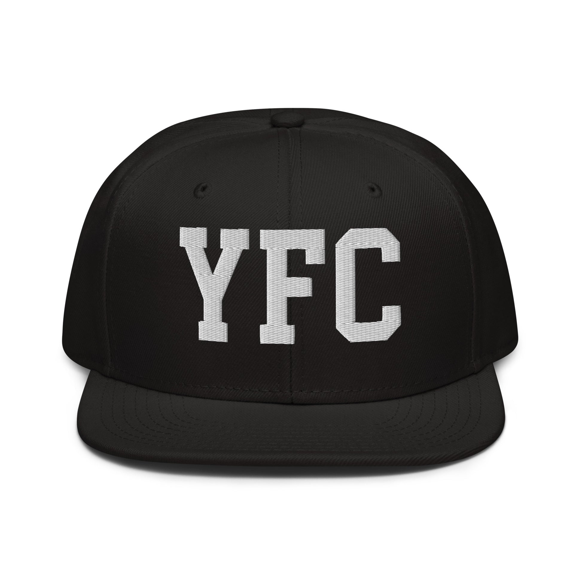 College-Style Wool-Blend Snapback Hat • White • YFC Fredericton • YHM Designs - Image 07