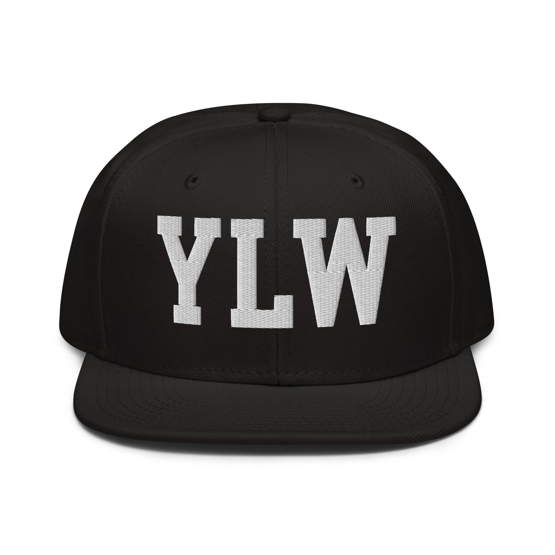 College-Style Wool-Blend Snapback Hat • White • YLW Kelowna • YHM Designs - Image 07