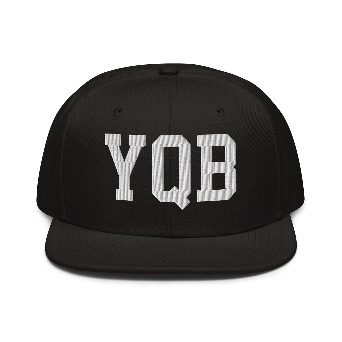 College-Style Wool-Blend Snapback Hat • White • YQB Quebec City • YHM Designs - Image 07