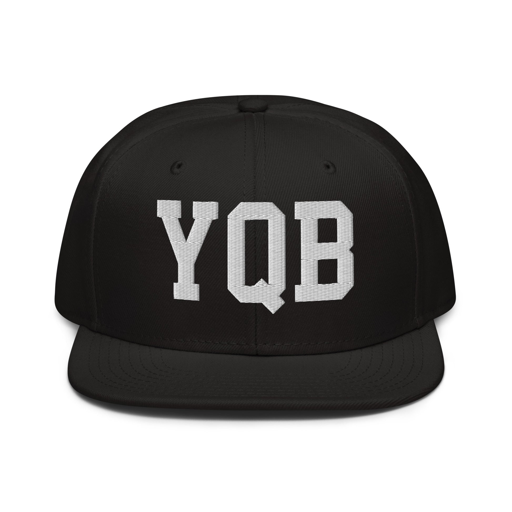 College-Style Wool-Blend Snapback Hat • White • YQB Quebec City • YHM Designs - Image 07