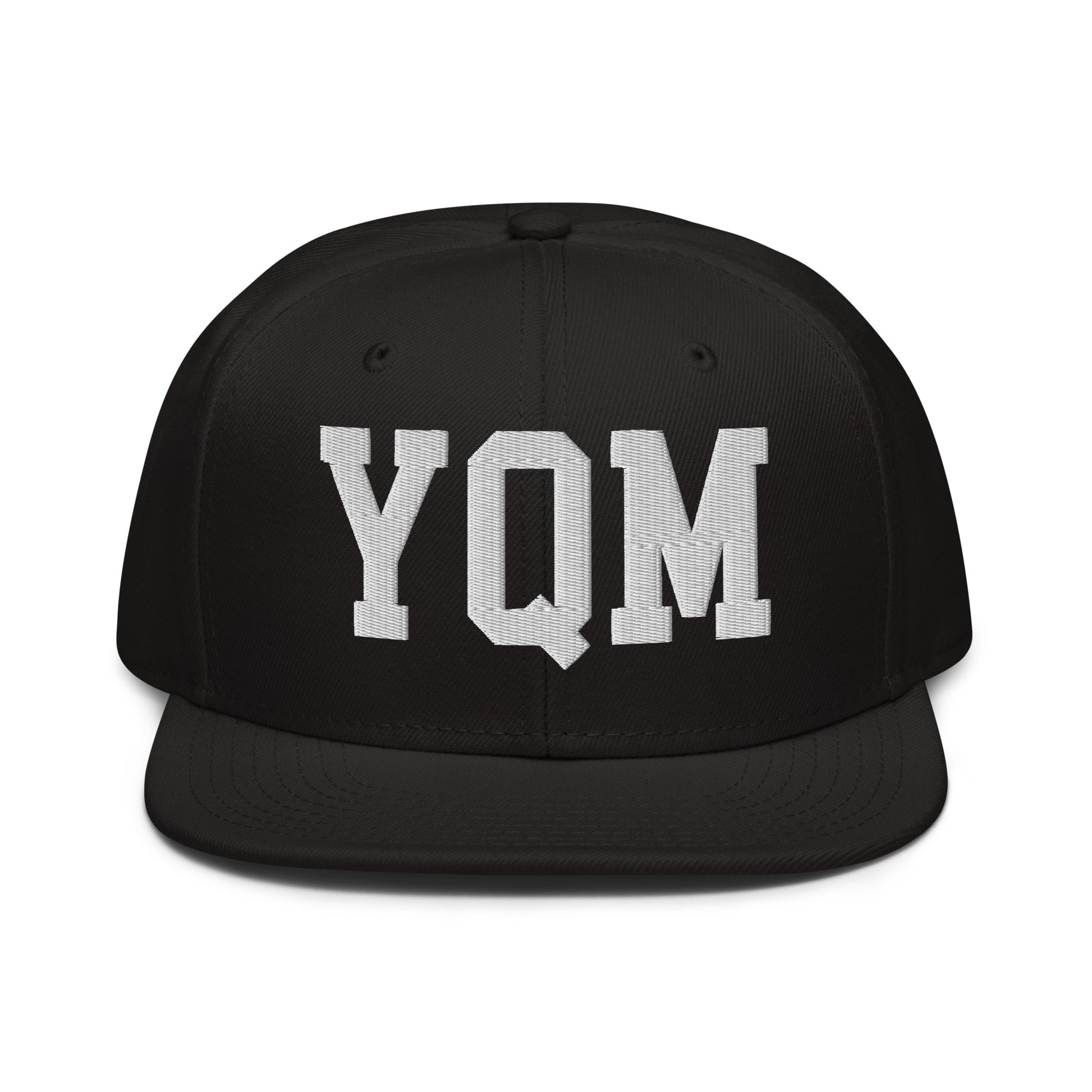 College-Style Wool-Blend Snapback Hat • White • YQM Moncton • YHM Designs - Image 07