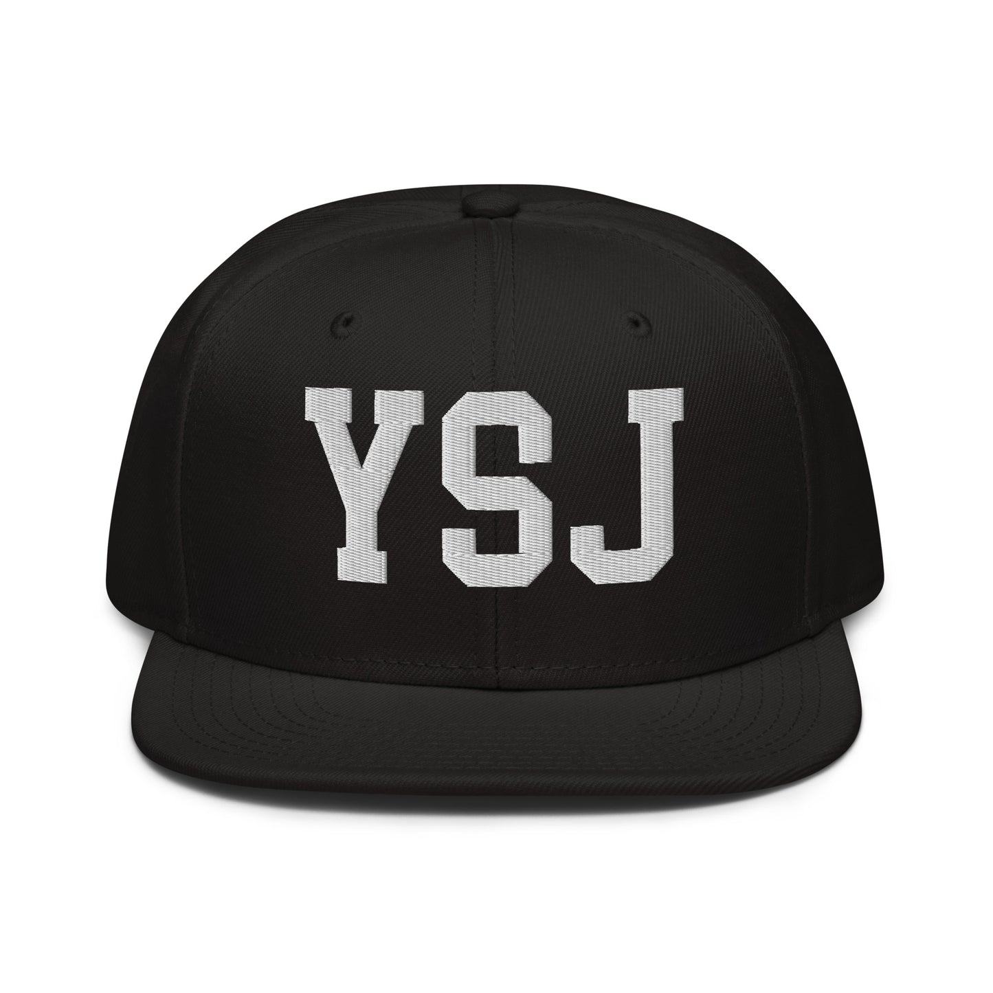 College-Style Wool-Blend Snapback Hat • White • YSJ Saint John • YHM Designs - Image 07