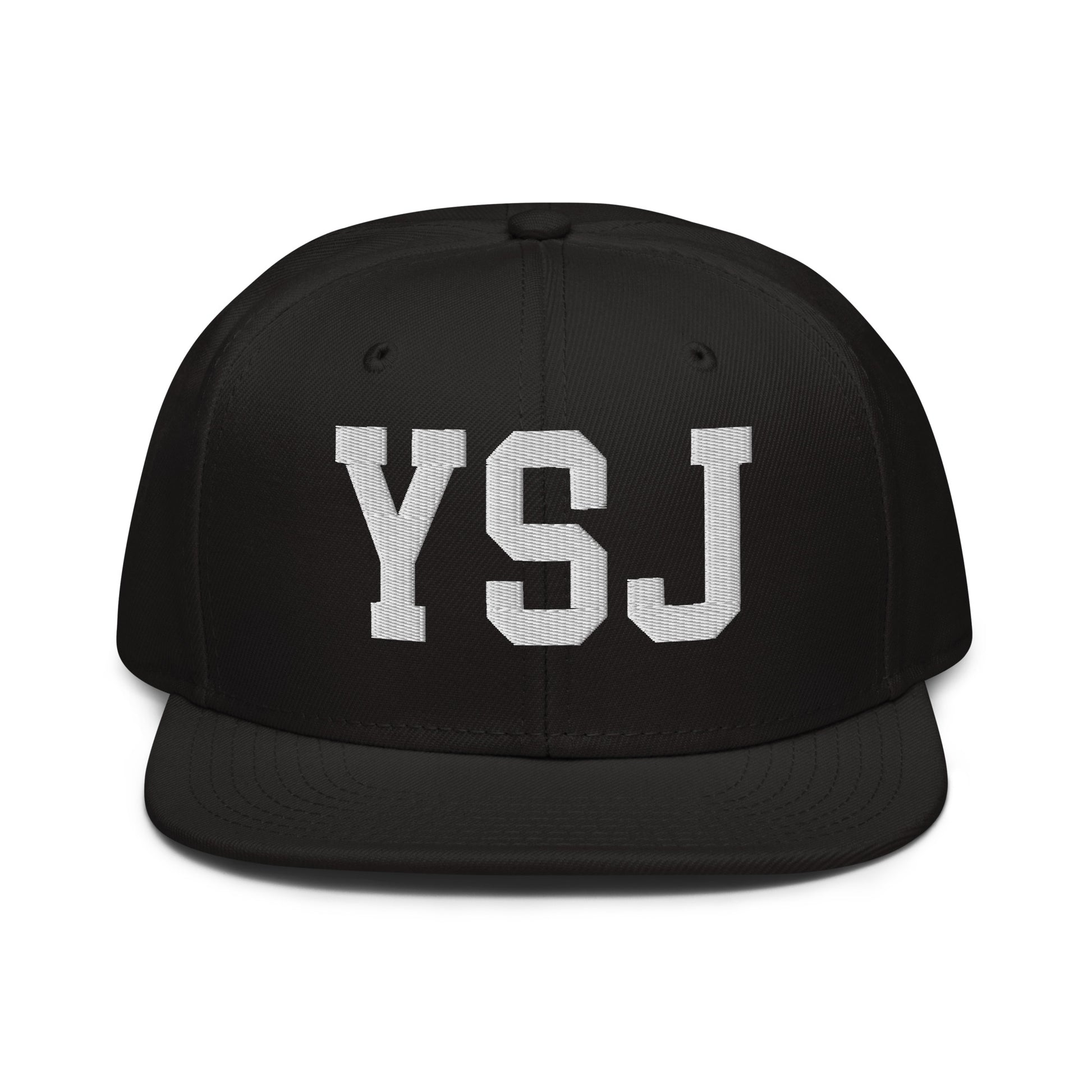 College-Style Wool-Blend Snapback Hat • White • YSJ Saint John • YHM Designs - Image 07
