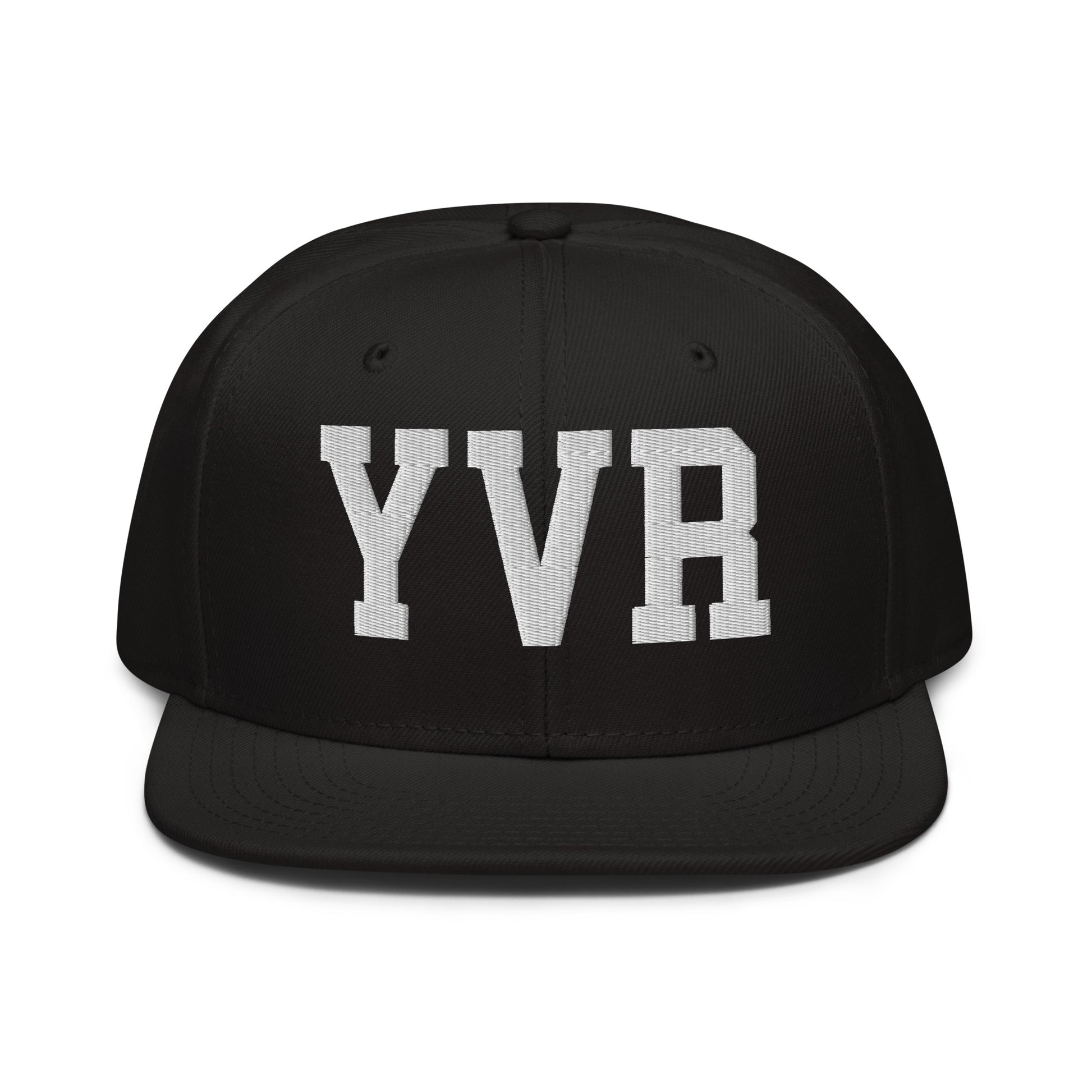 College-Style Wool-Blend Snapback Hat • White • YVR Vancouver • YHM Designs - Image 07