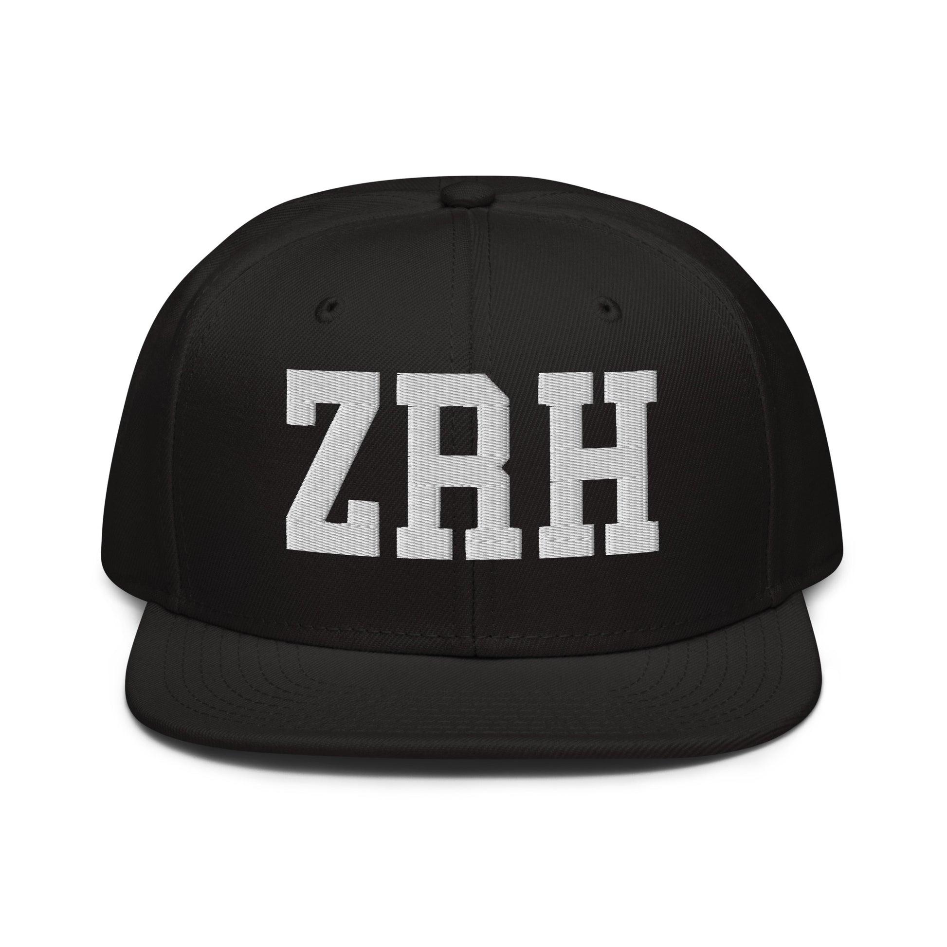 College-Style Wool-Blend Snapback Hat • White • ZRH Zurich • YHM Designs - Image 07