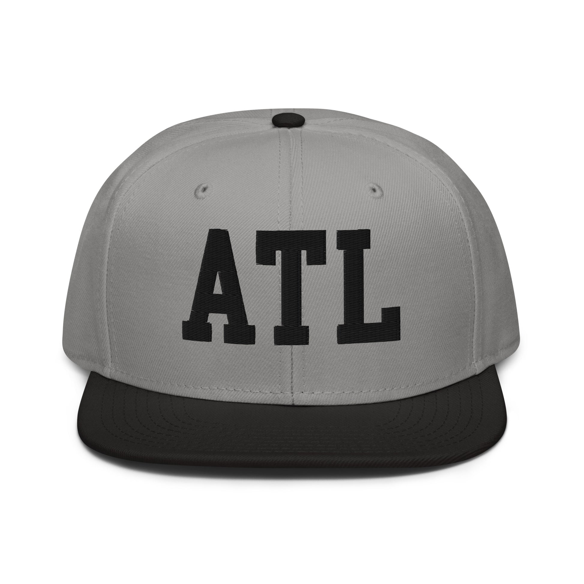 College-Style Wool-Blend Snapback Hat • Black • ATL Atlanta • YHM Designs - Image 19