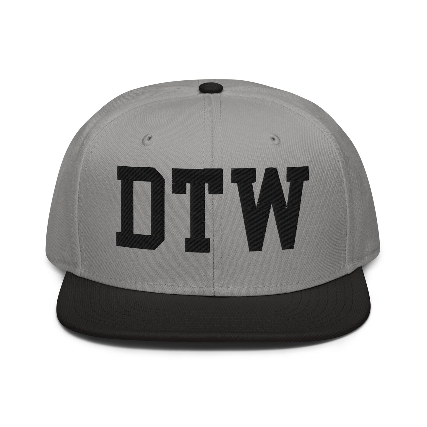 College-Style Wool-Blend Snapback Hat • Black • DTW Detroit • YHM Designs - Image 19