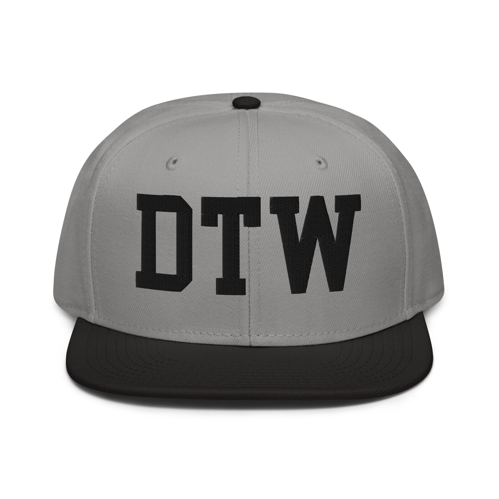 College-Style Wool-Blend Snapback Hat • Black • DTW Detroit • YHM Designs - Image 19