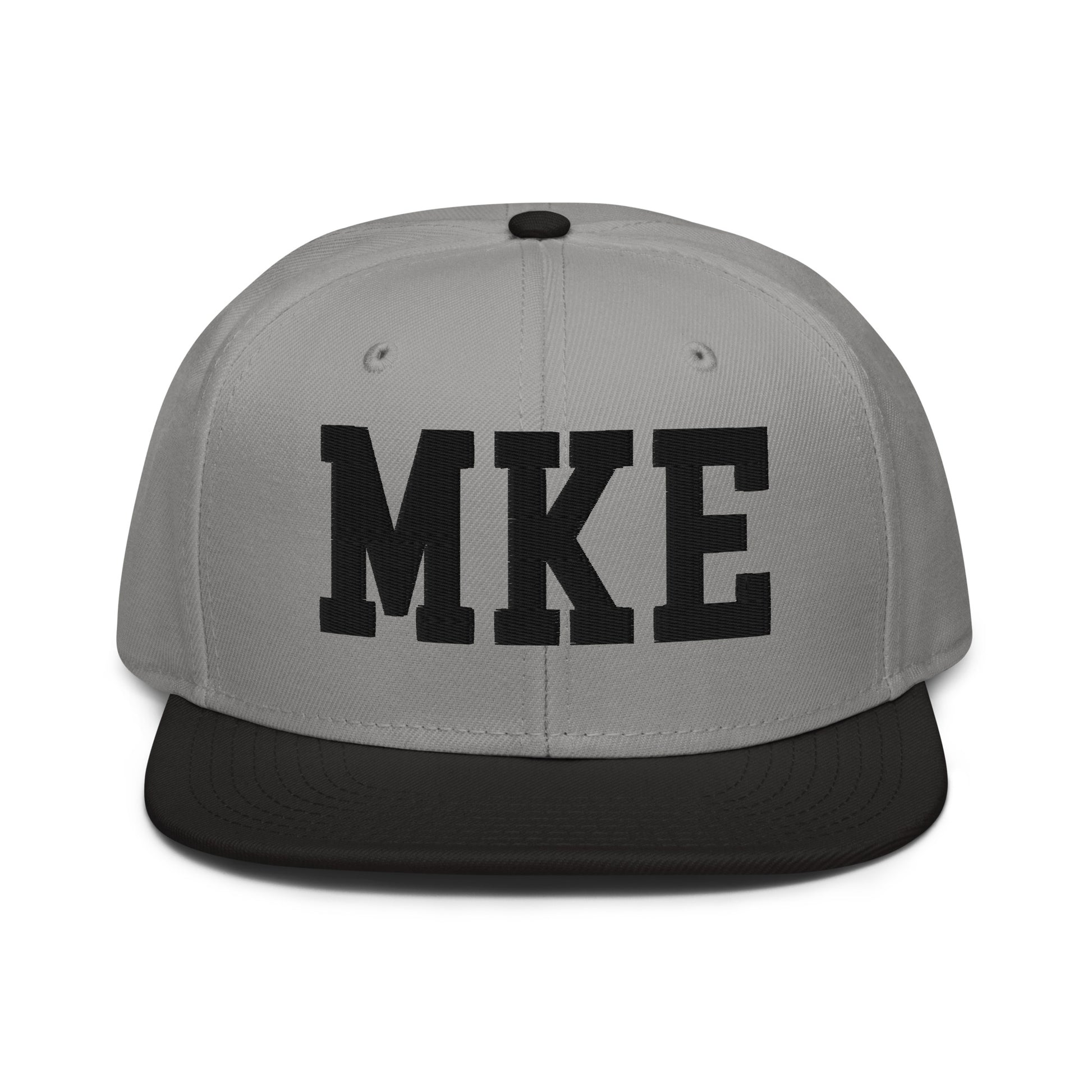 College-Style Wool-Blend Snapback Hat • Black • MKE Milwaukee • YHM Designs - Image 19
