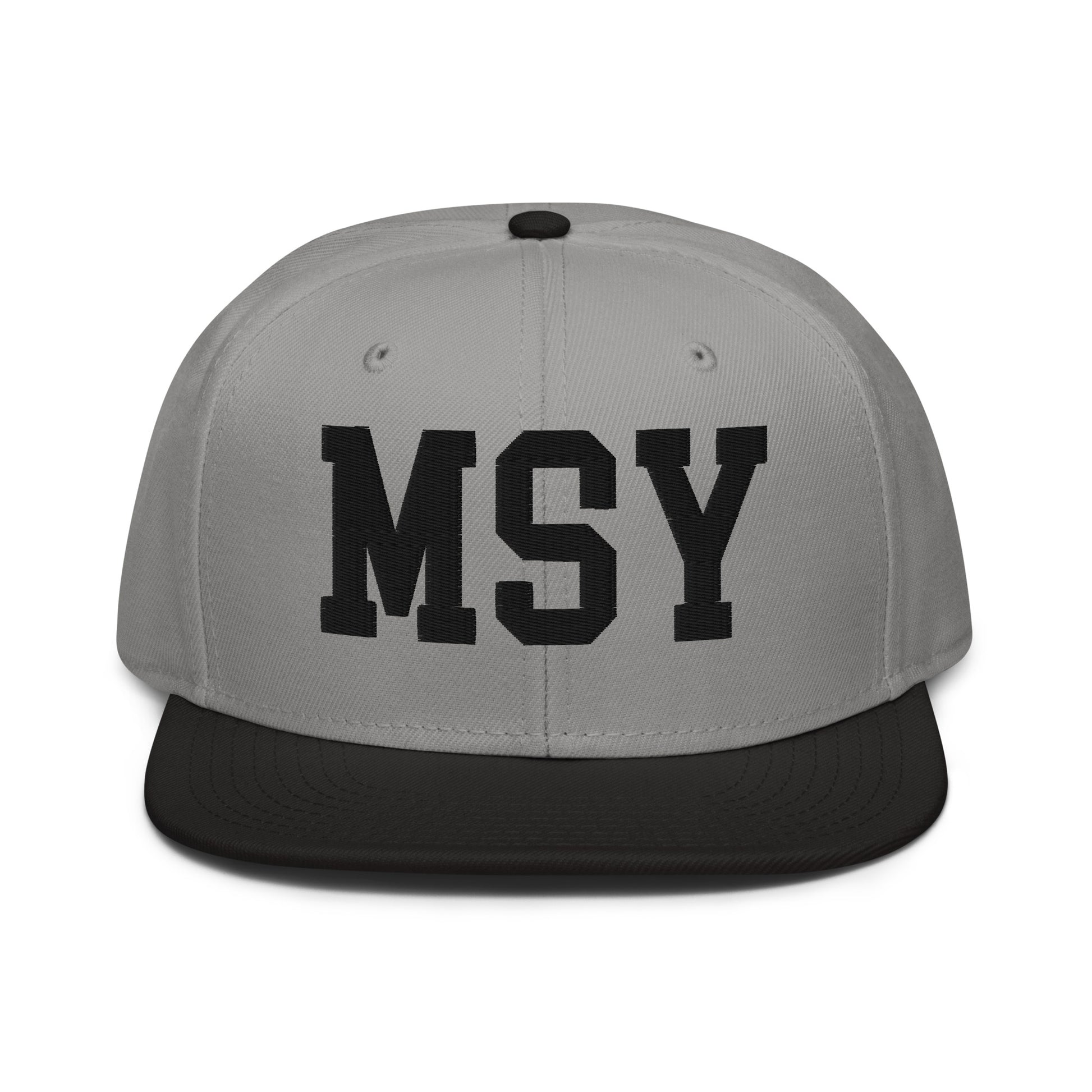 College-Style Wool-Blend Snapback Hat • Black • MSY New Orleans • YHM Designs - Image 19