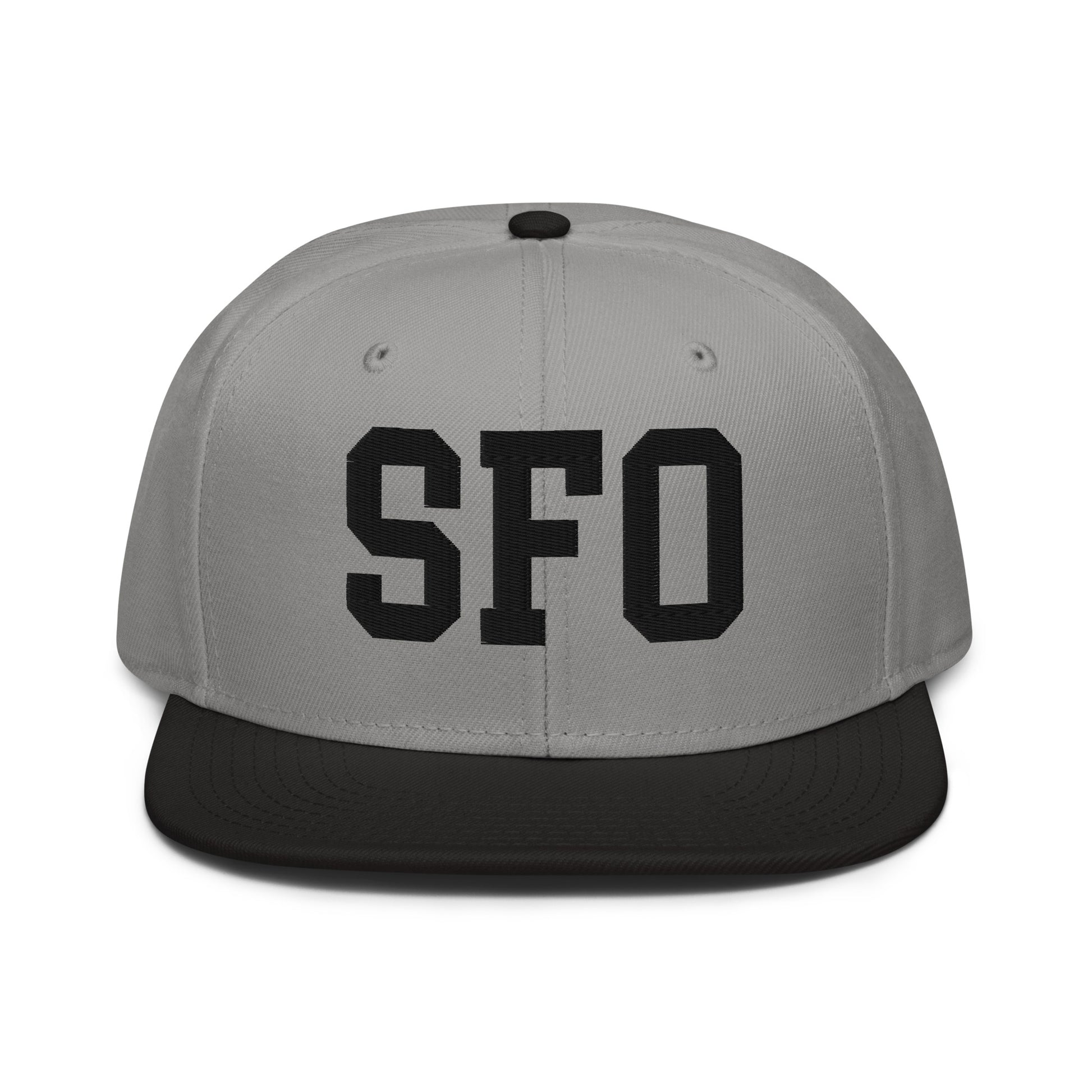 College-Style Wool-Blend Snapback Hat • Black • SFO San Francisco • YHM Designs - Image 19