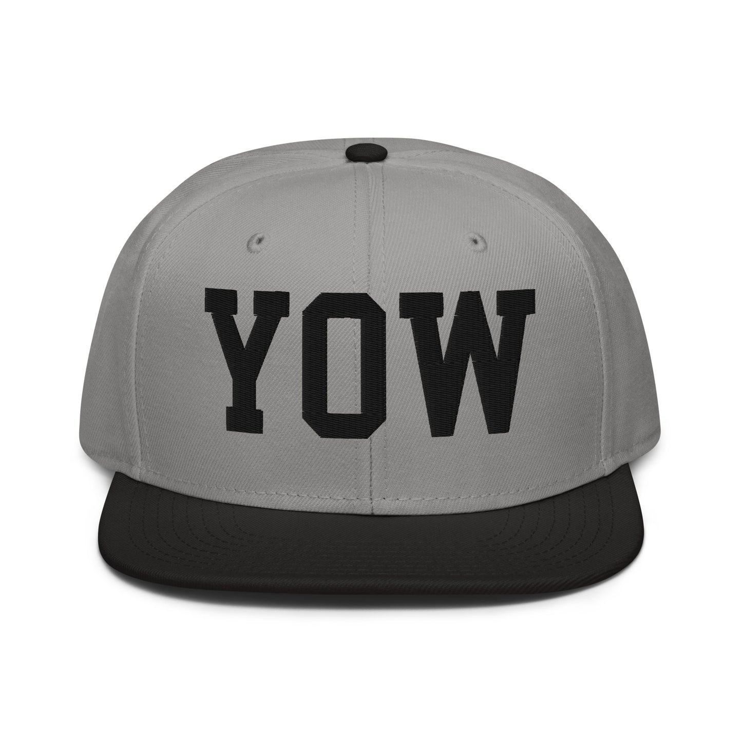 College-Style Wool-Blend Snapback Hat • Black • YOW Ottawa • YHM Designs - Image 19
