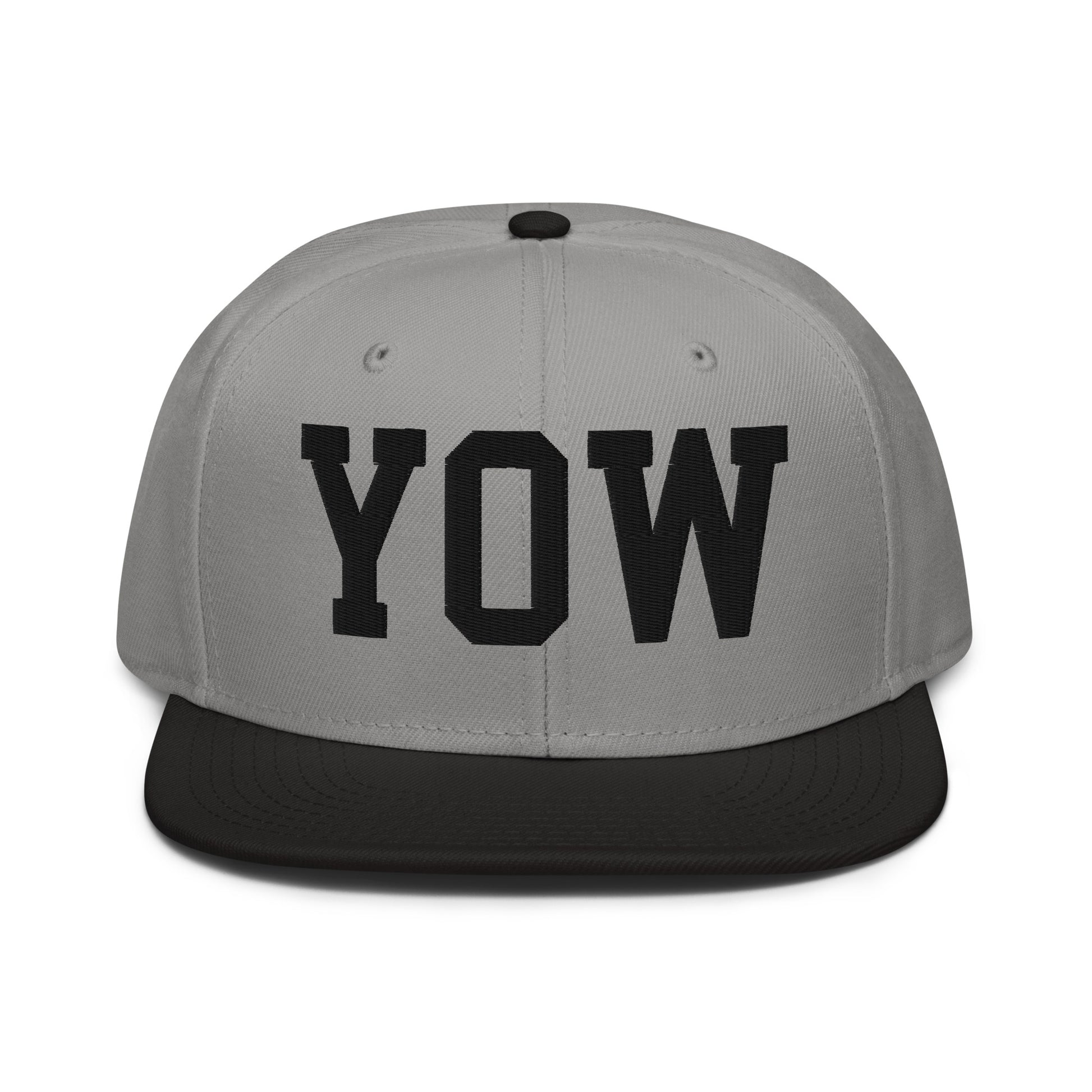 College-Style Wool-Blend Snapback Hat • Black • YOW Ottawa • YHM Designs - Image 19