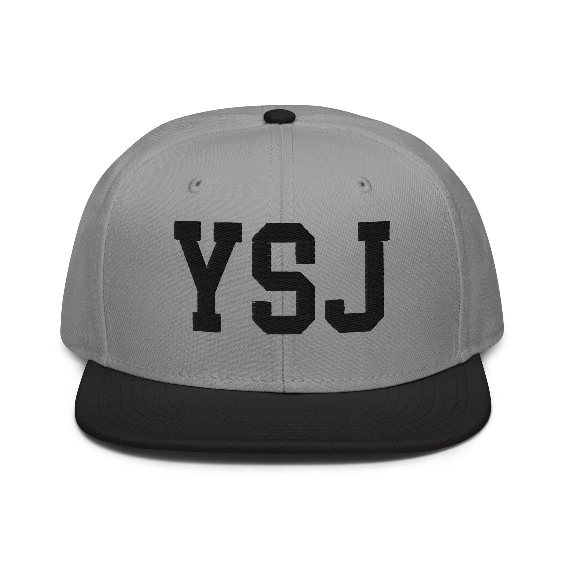 College-Style Wool-Blend Snapback Hat • Black • YSJ Saint John • YHM Designs - Image 19