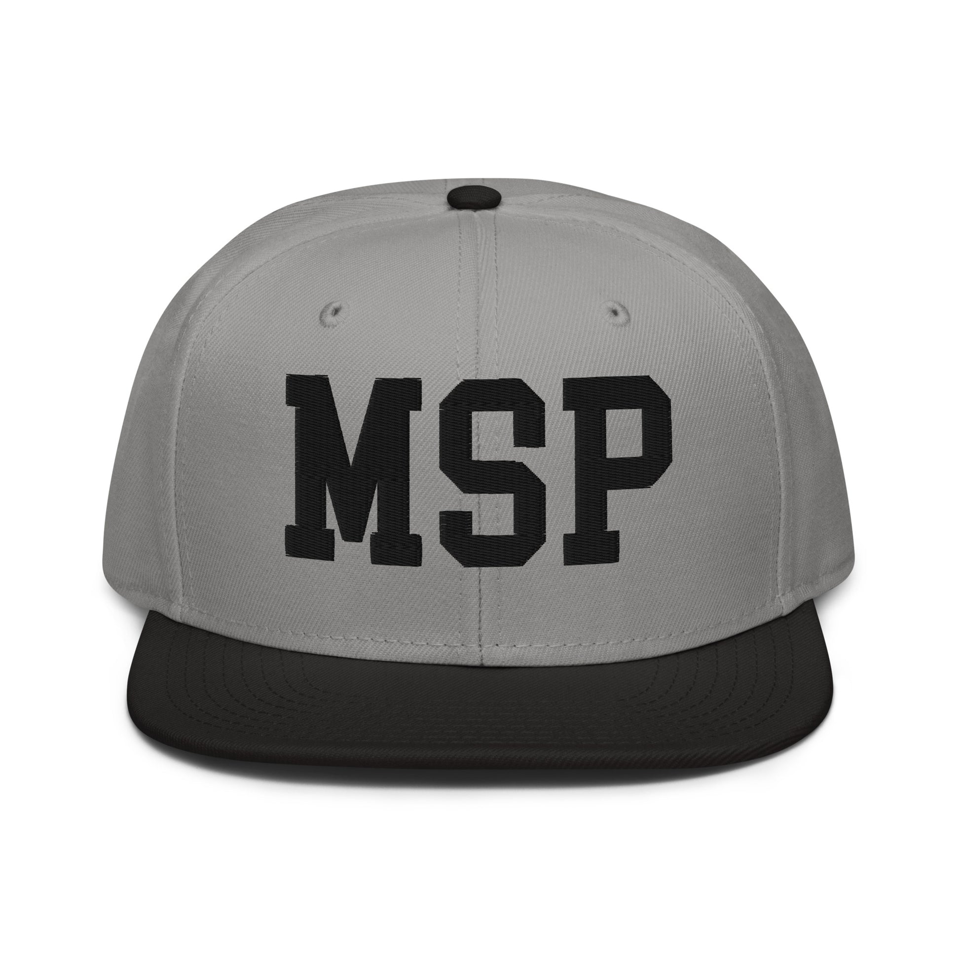 College-Style Wool-Blend Snapback Hat • Black • MSP Minneapolis • YHM Designs - Image 19