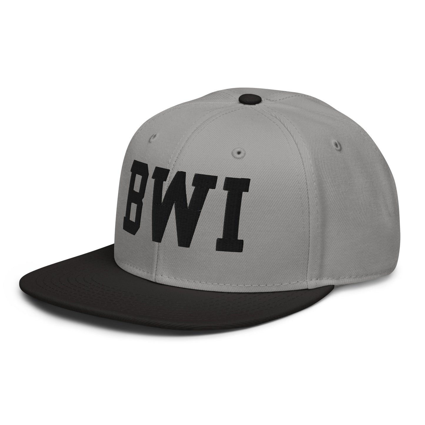 College-Style Wool-Blend Snapback Hat • Black • BWI Baltimore • YHM Designs - Image 21