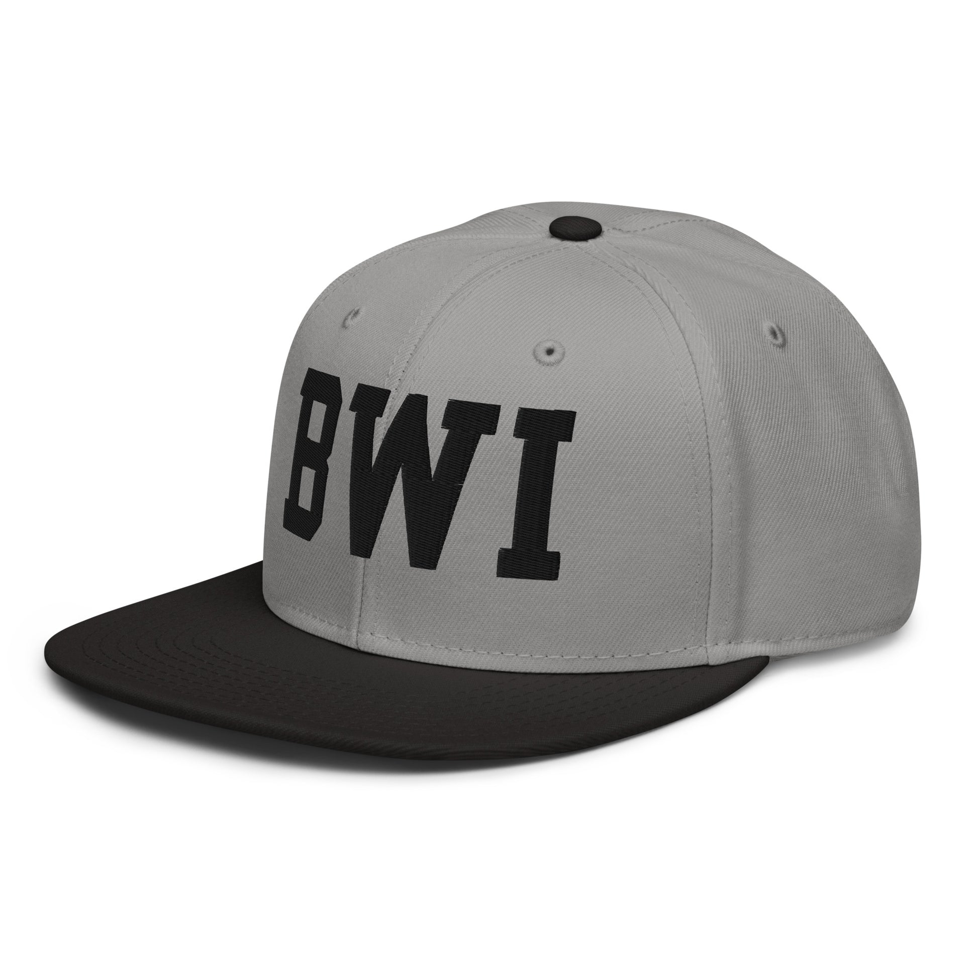 College-Style Wool-Blend Snapback Hat • Black • BWI Baltimore • YHM Designs - Image 21