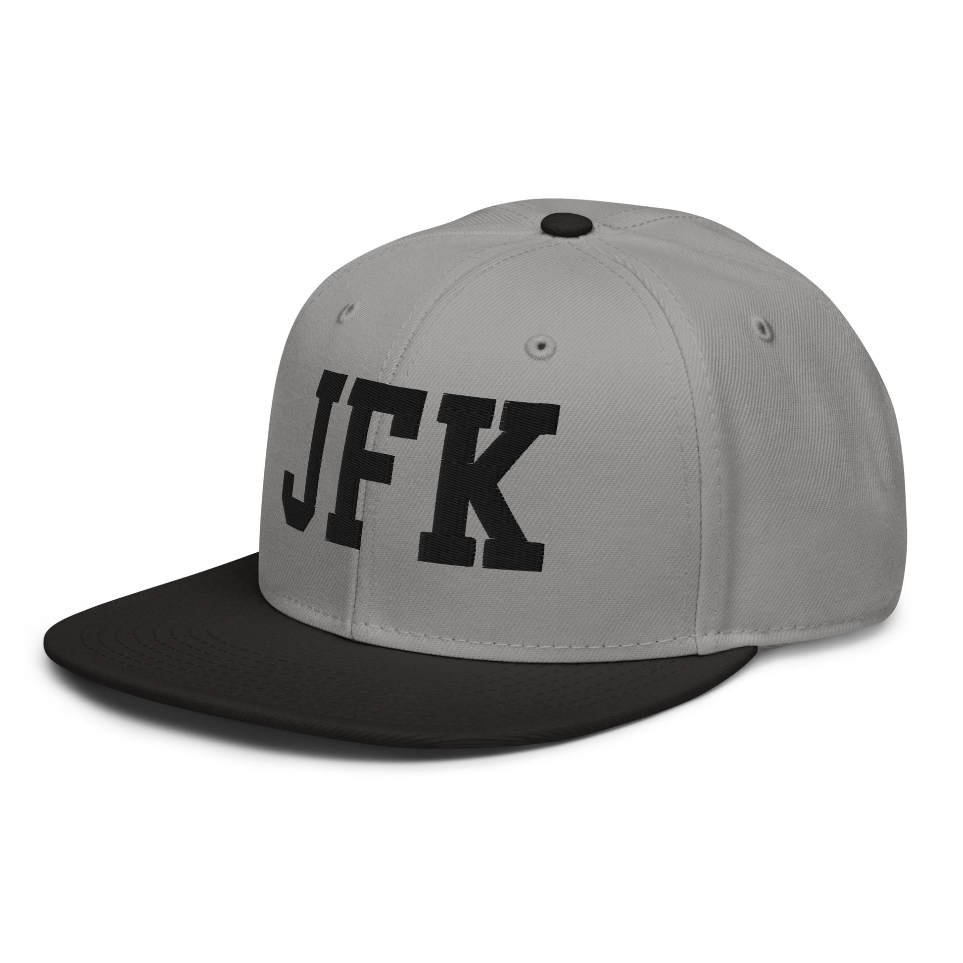 College-Style Wool-Blend Snapback Hat • Black • JFK New York City • YHM Designs - Image 21